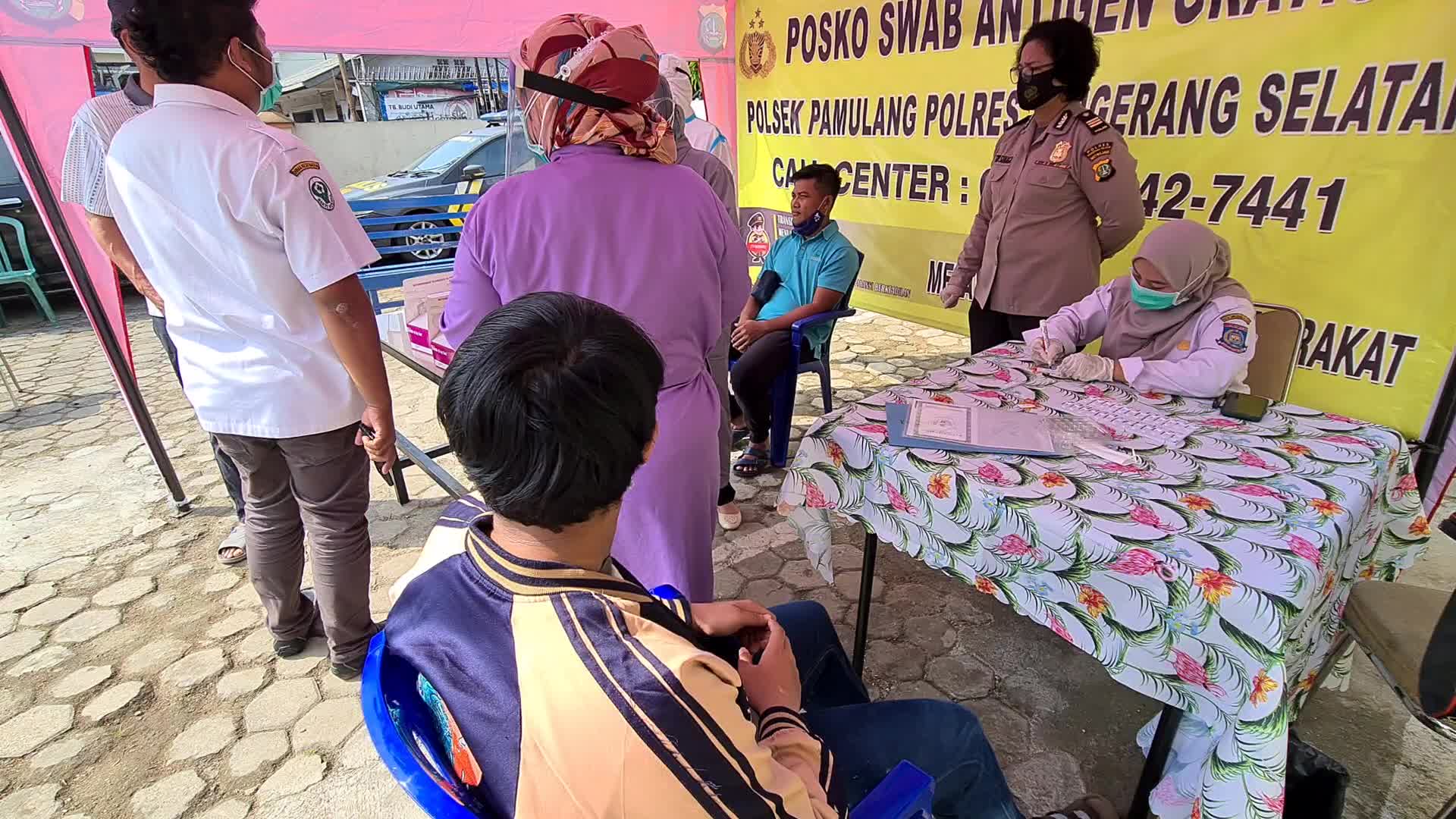 Coronavirus swab test in Pamulang, Indonesia