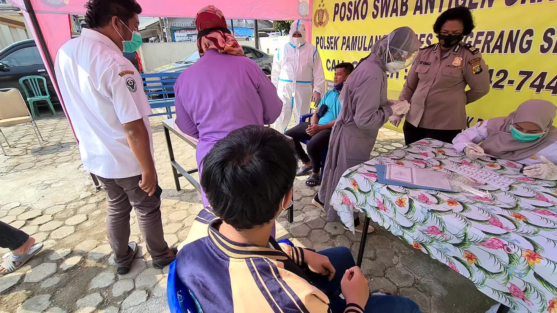 Coronavirus swab test in Pamulang, Indonesia