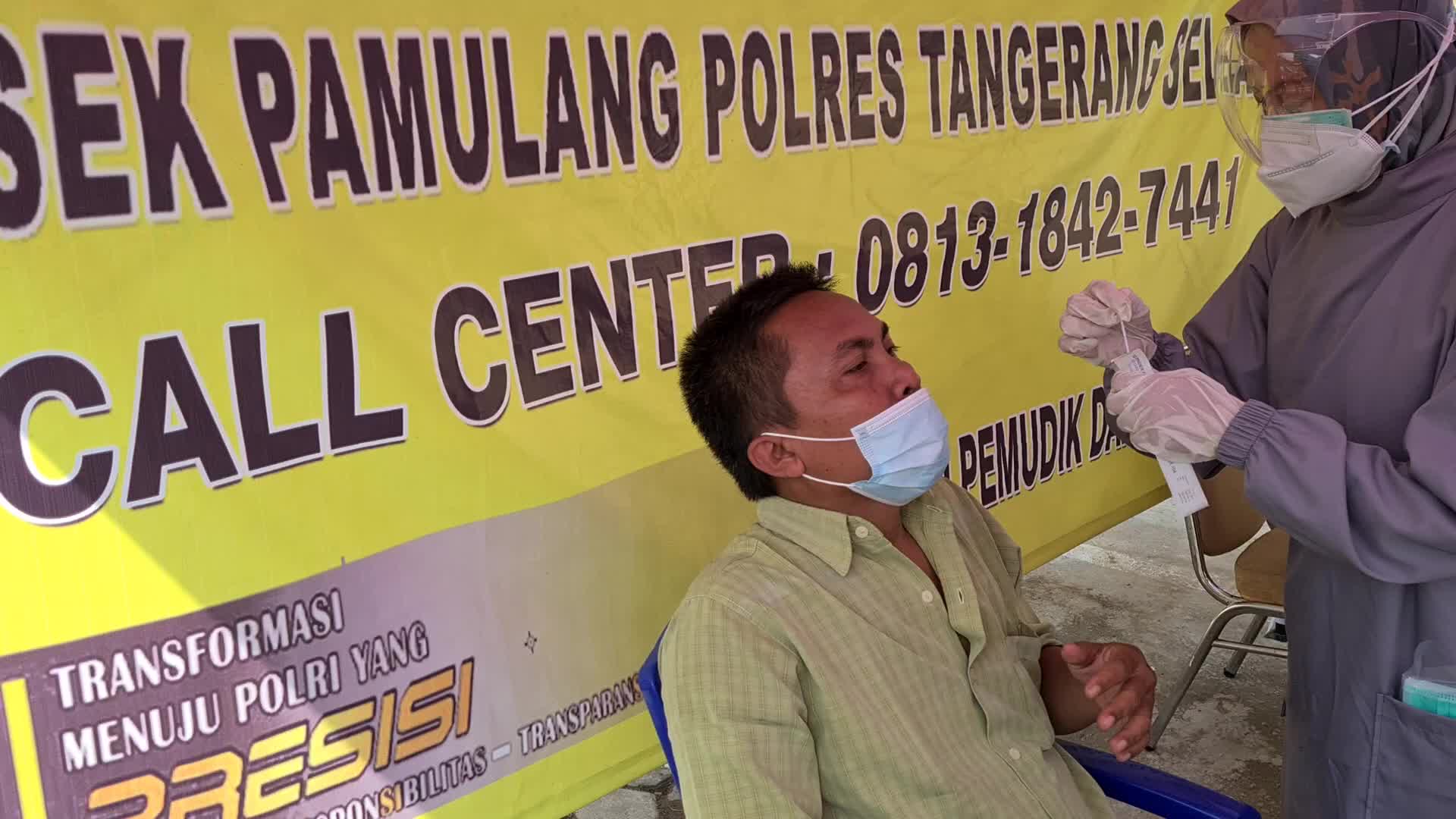 Coronavirus swab test in Pamulang, Indonesia