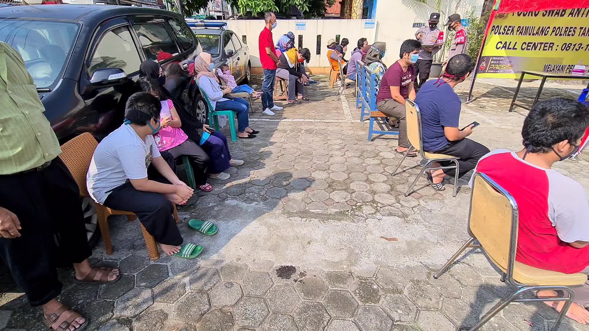 Coronavirus swab test in Pamulang, Indonesia