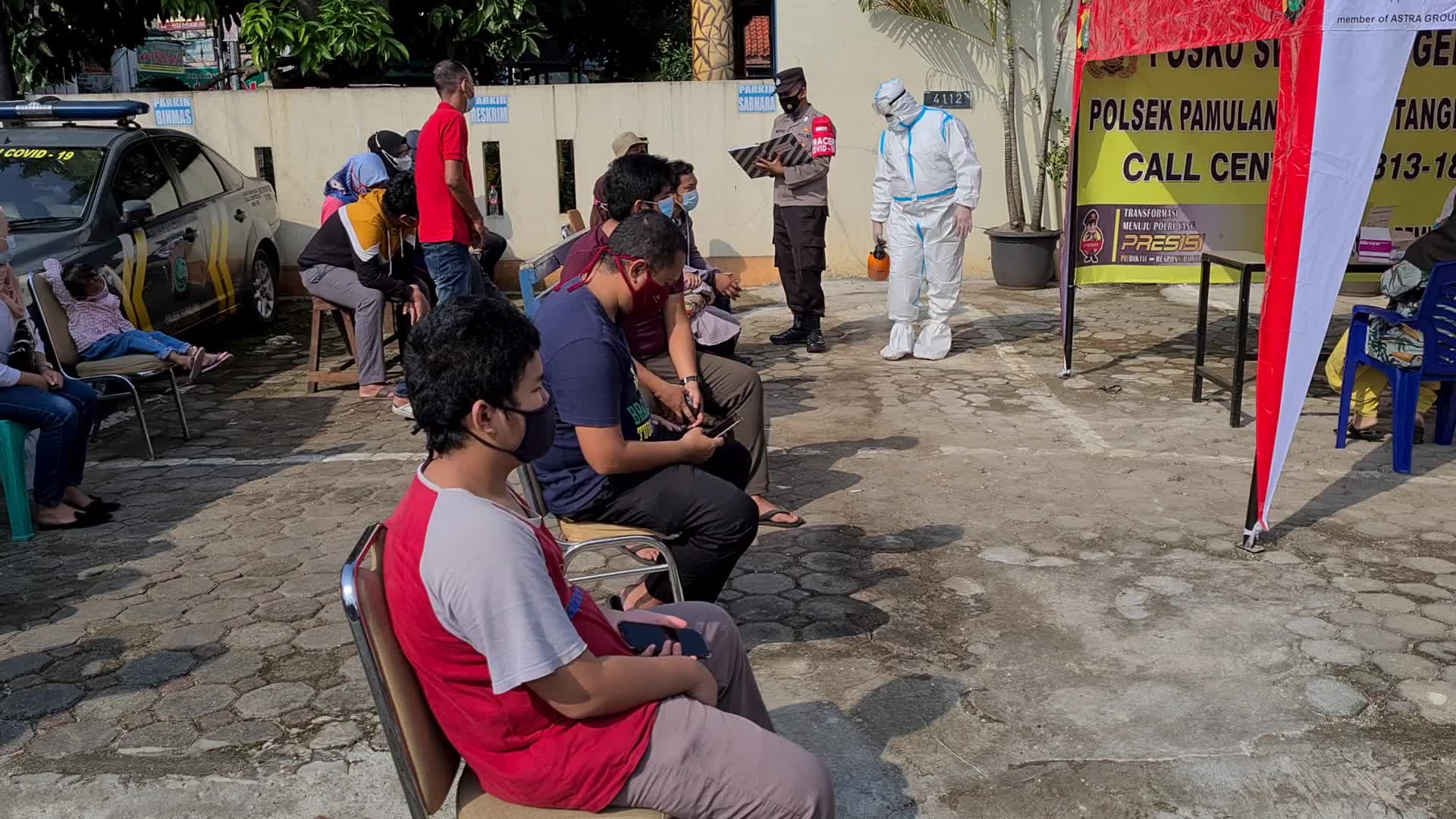 Coronavirus swab test in Pamulang, Indonesia