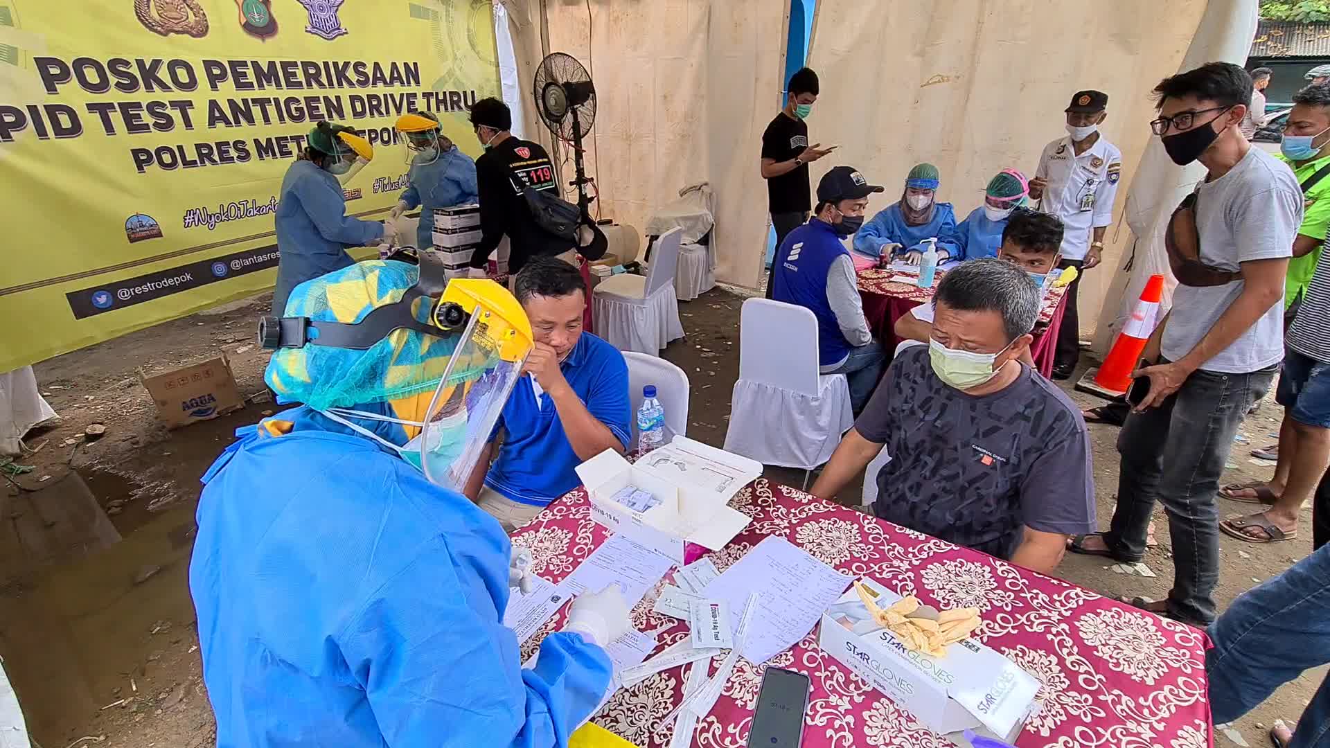 Coronavirus swab test in Pamulang, Indonesia