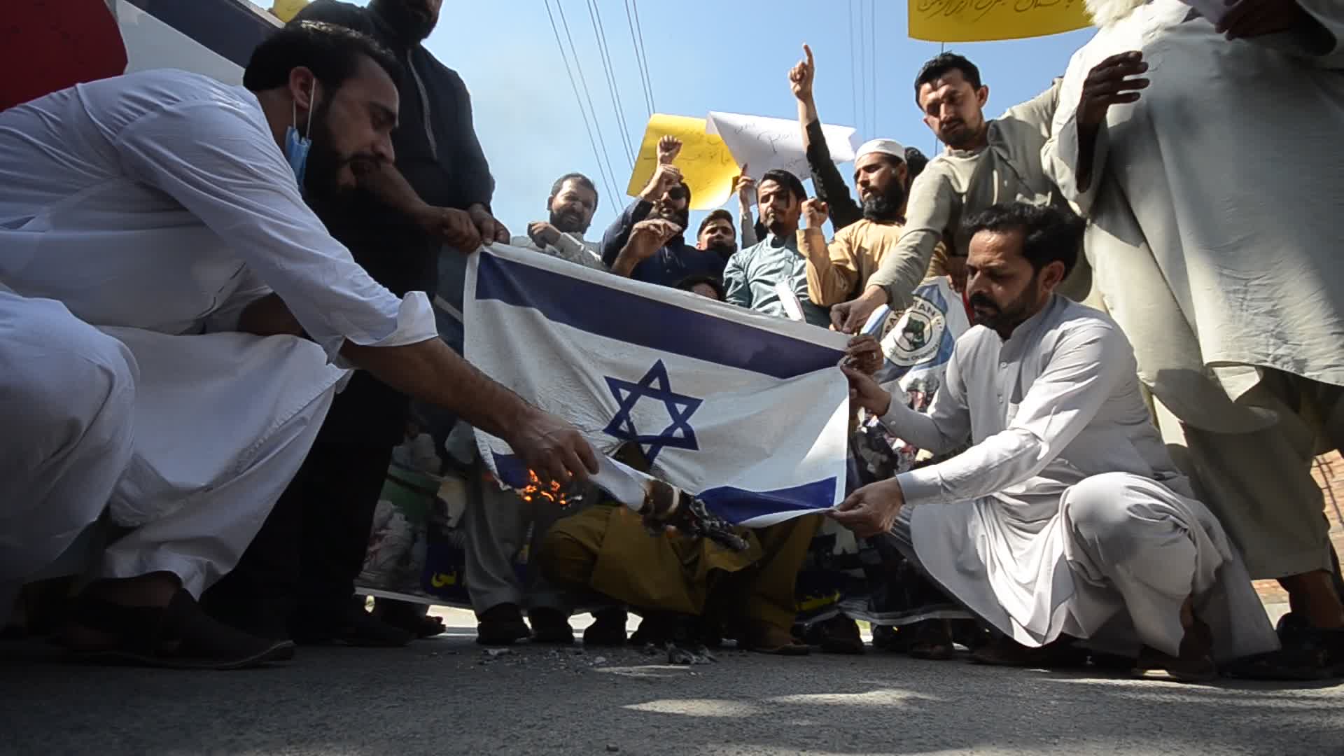 Demonstration in support of Palestine, in Peshawar, Pakistan