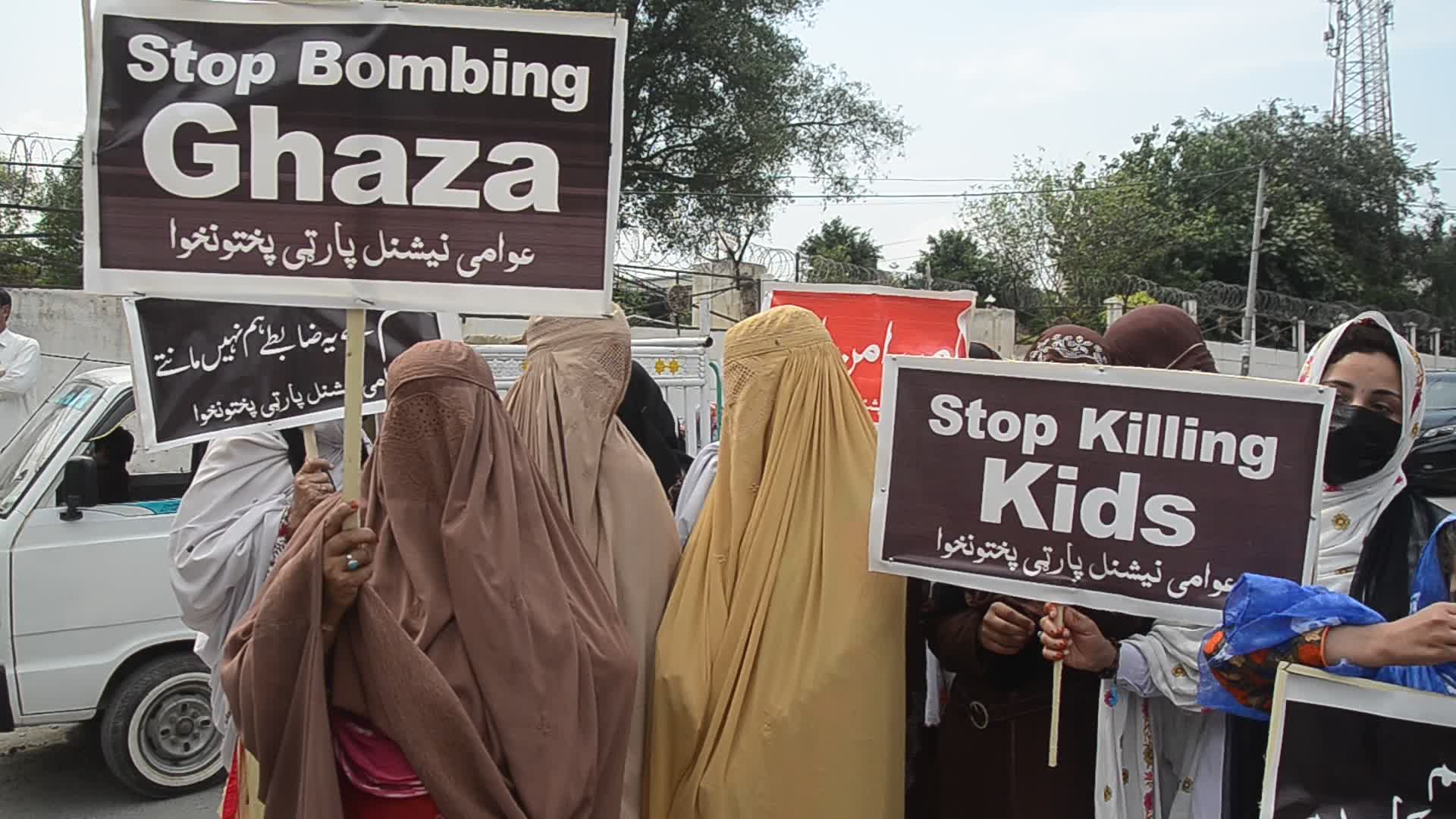 Demonstration in support of Palestine, in Peshawar, Pakistan