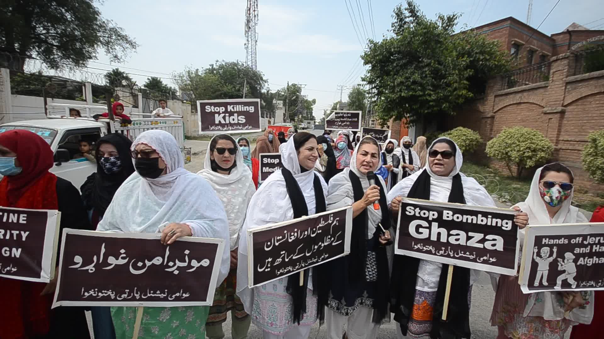 Demonstration in support of Palestine, in Peshawar, Pakistan
