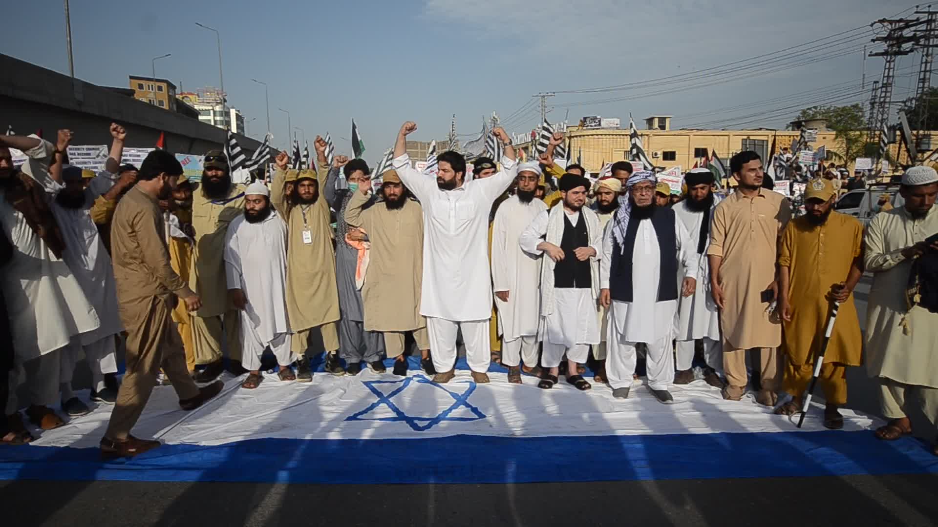 Demonstration in support of Palestine, in Peshawar, Pakistan