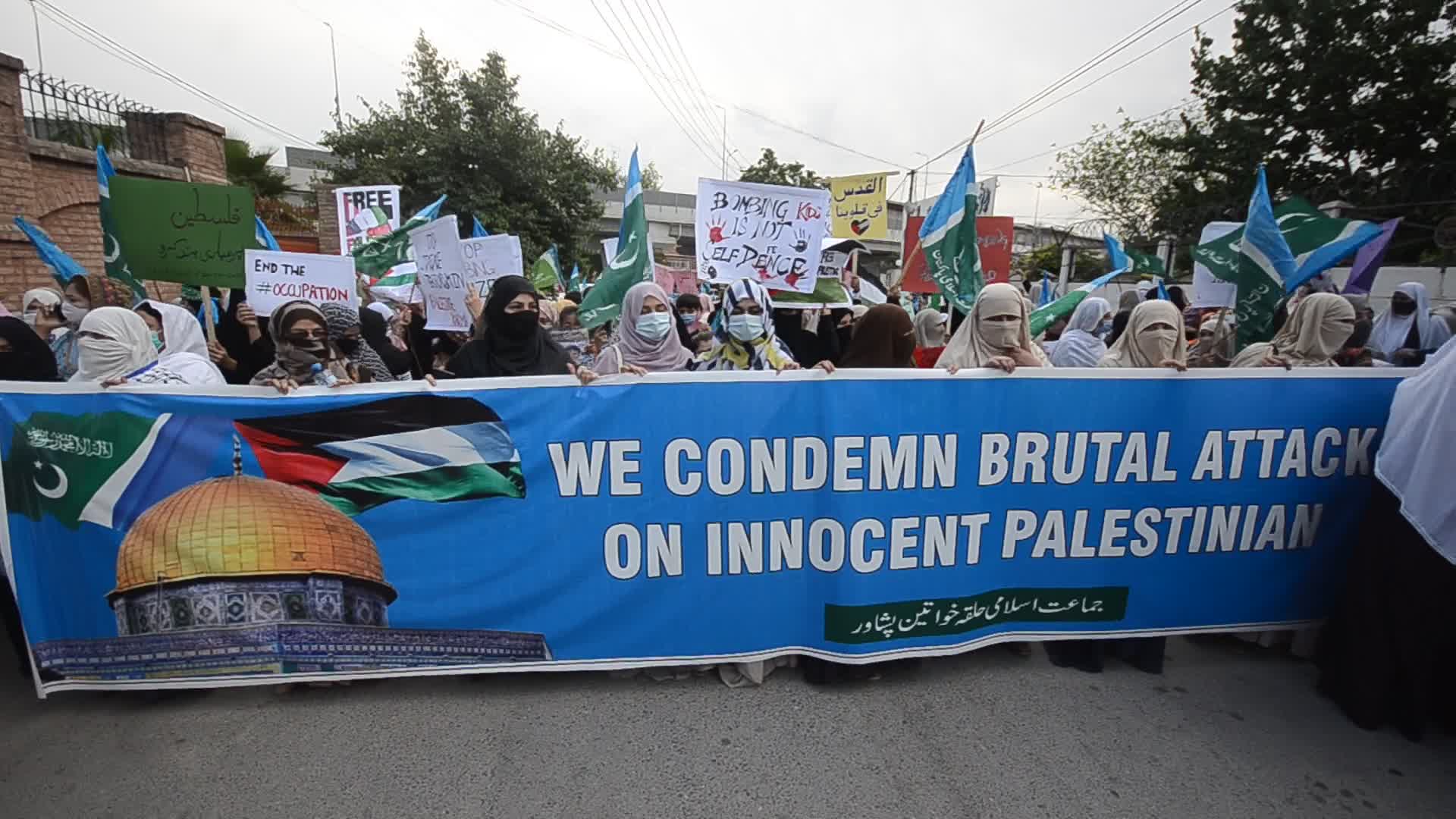 Demonstration in support of Palestine, in Peshawar, Pakistan