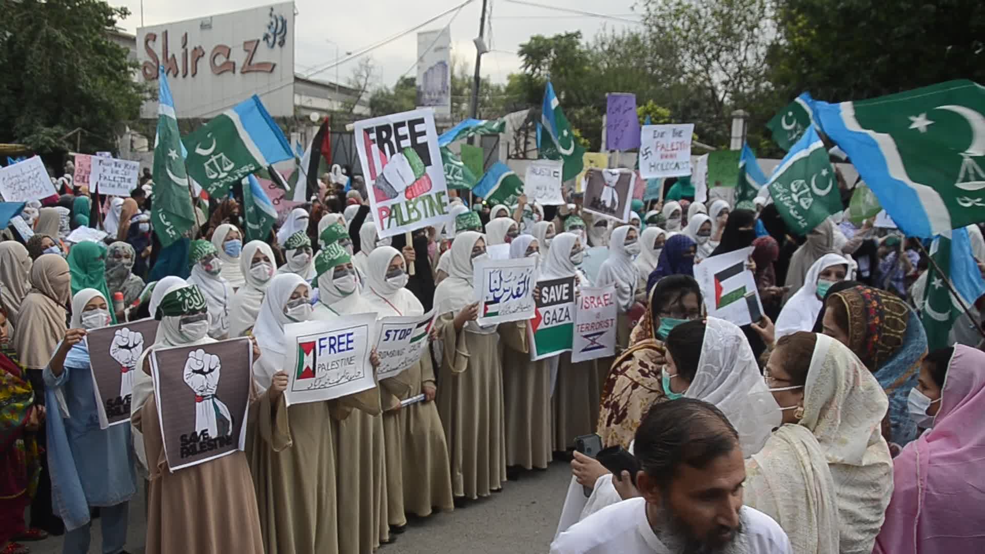 Demonstration in support of Palestine, in Peshawar, Pakistan