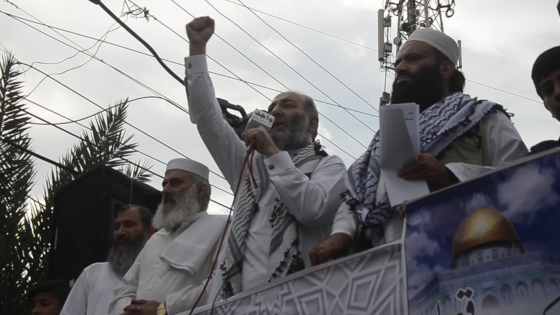 Demonstration in support of Palestine, in Peshawar, Pakistan