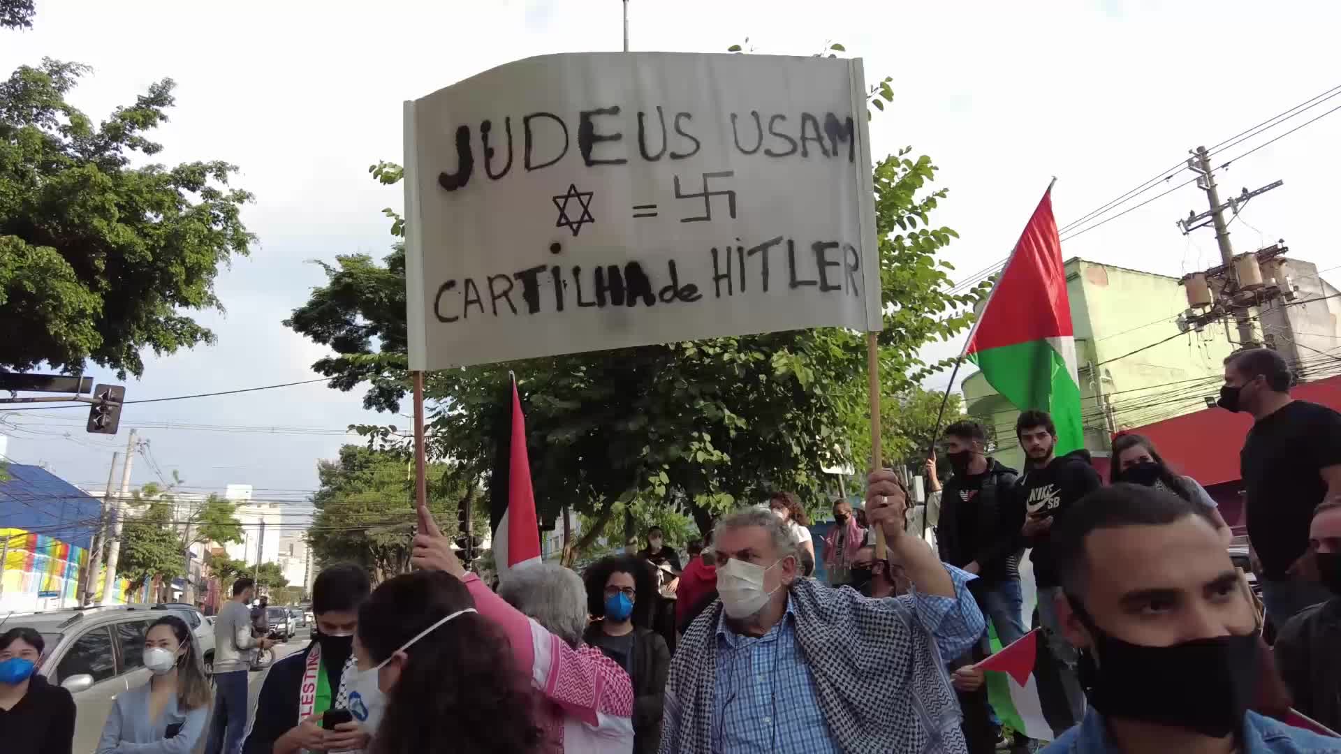 Free Palestine rally in Sao Paulo, Brazil