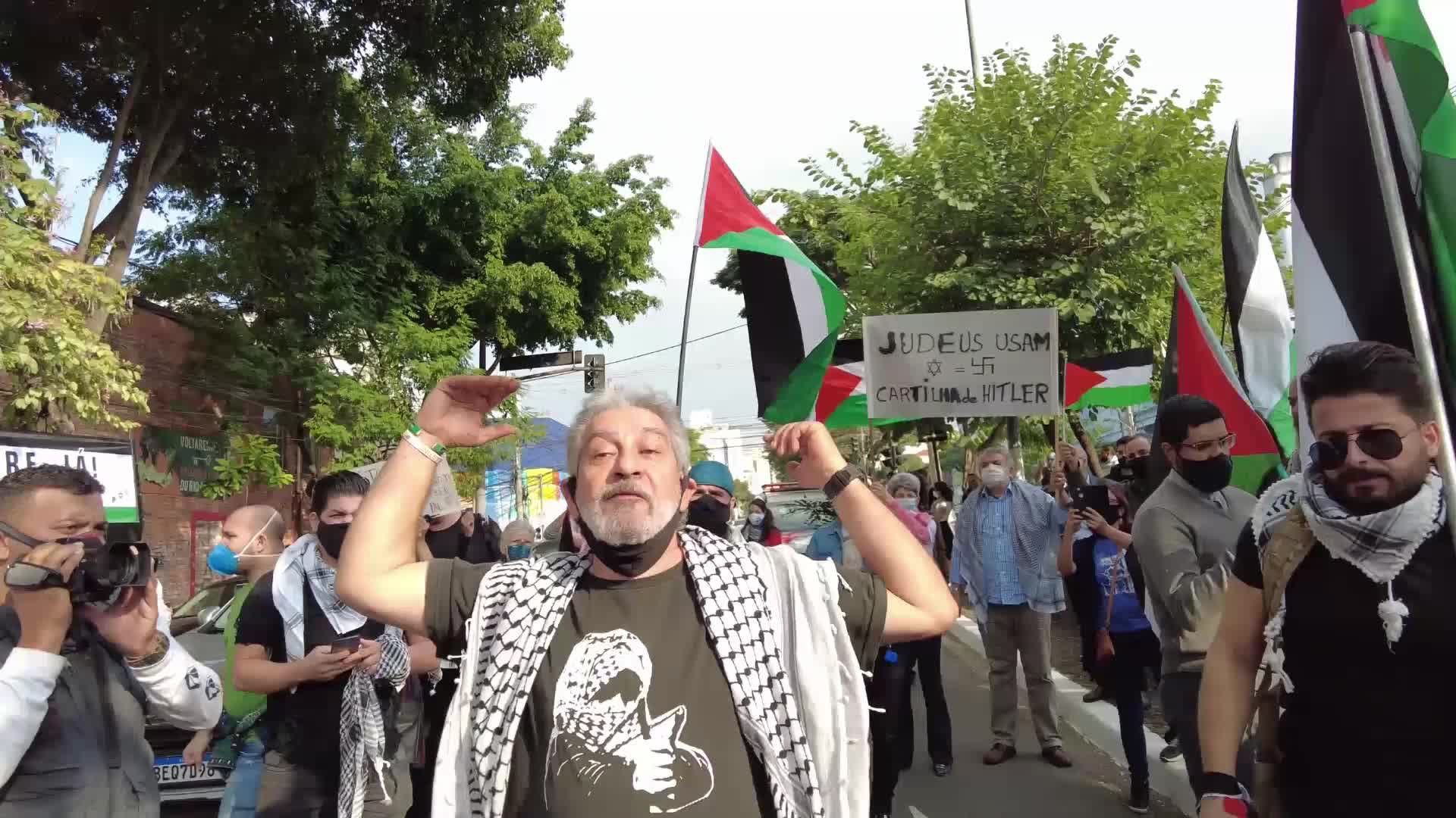 Free Palestine rally in Sao Paulo, Brazil