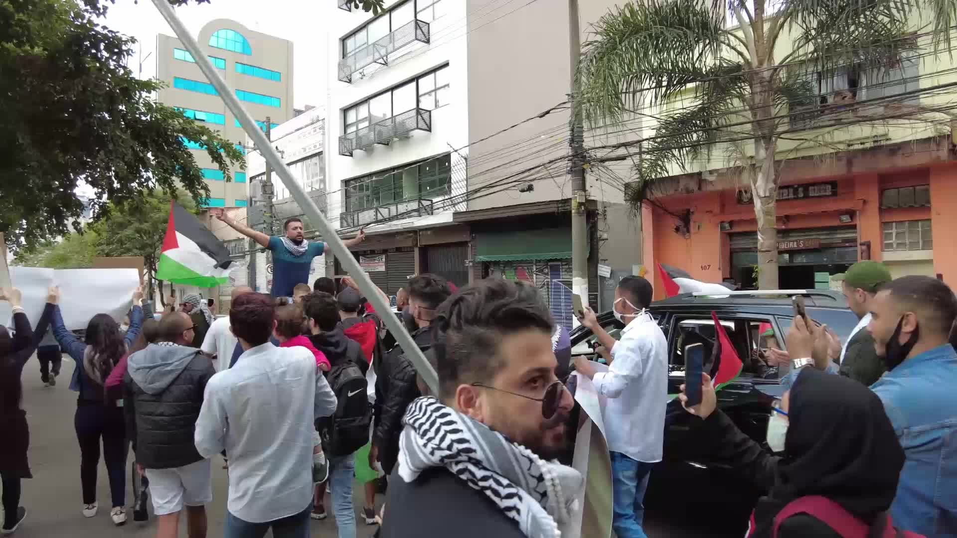Free Palestine rally in Sao Paulo, Brazil