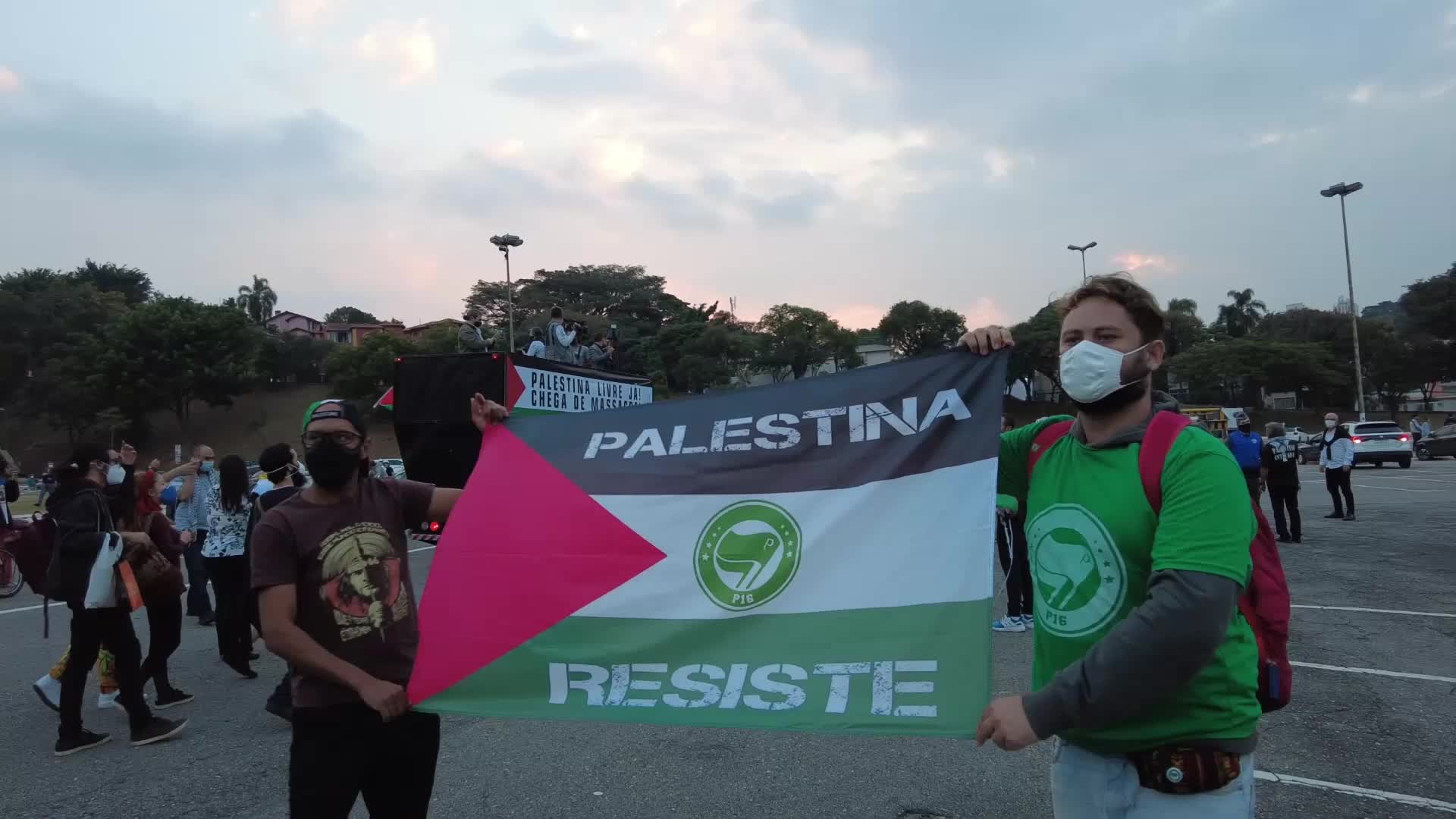 Free Palestine rally in Sao Paulo, Brazil