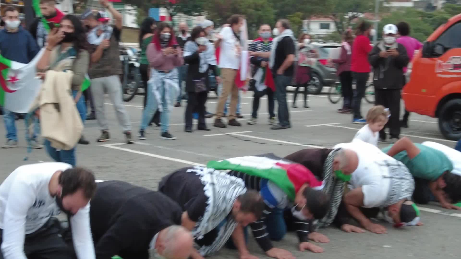 Free Palestine rally in Sao Paulo, Brazil