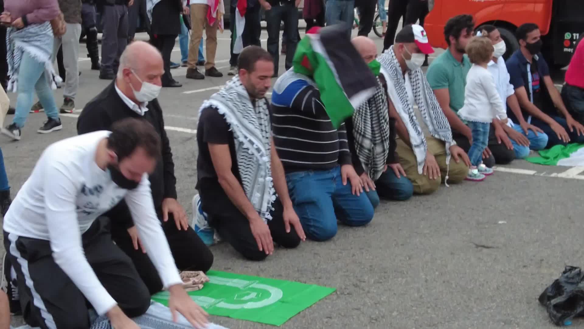Free Palestine rally in Sao Paulo, Brazil