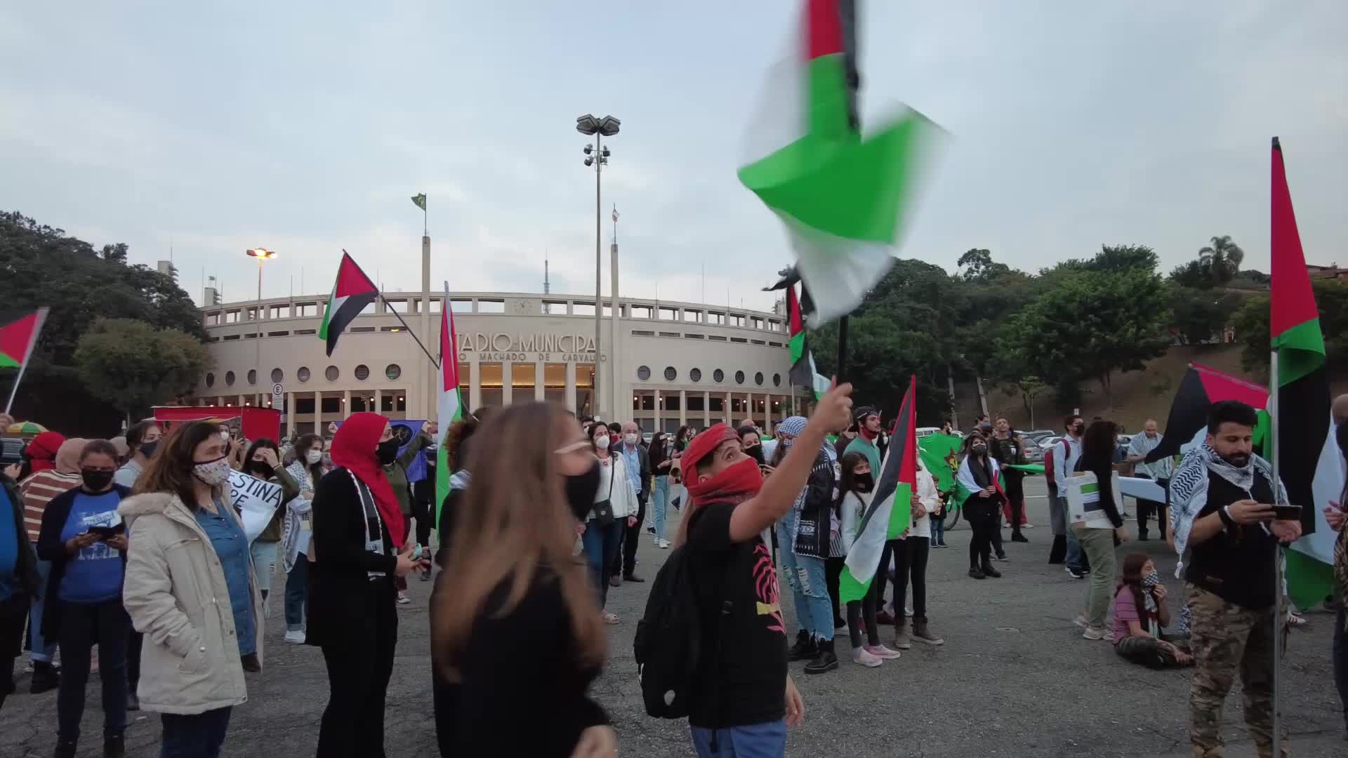 Free Palestine rally in Sao Paulo, Brazil