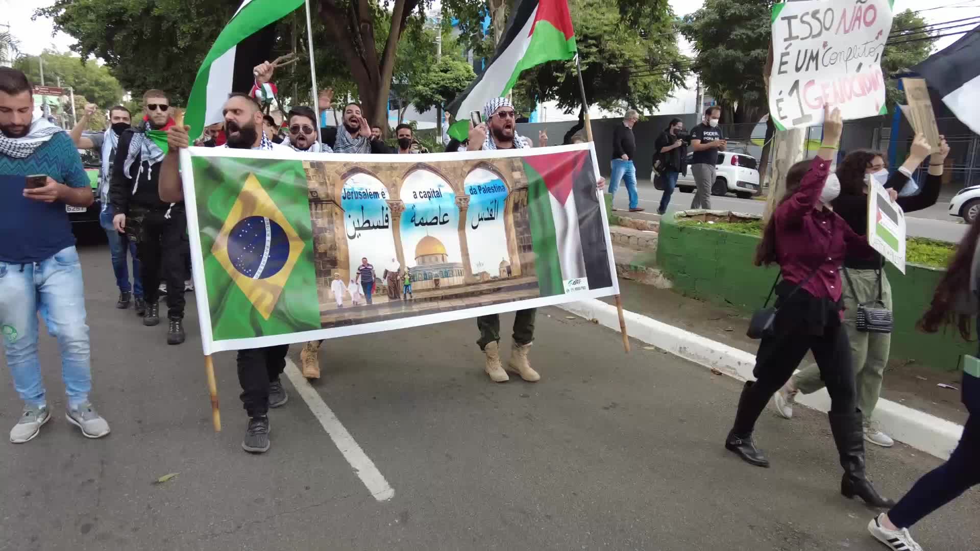 Free Palestine rally in Sao Paulo, Brazil