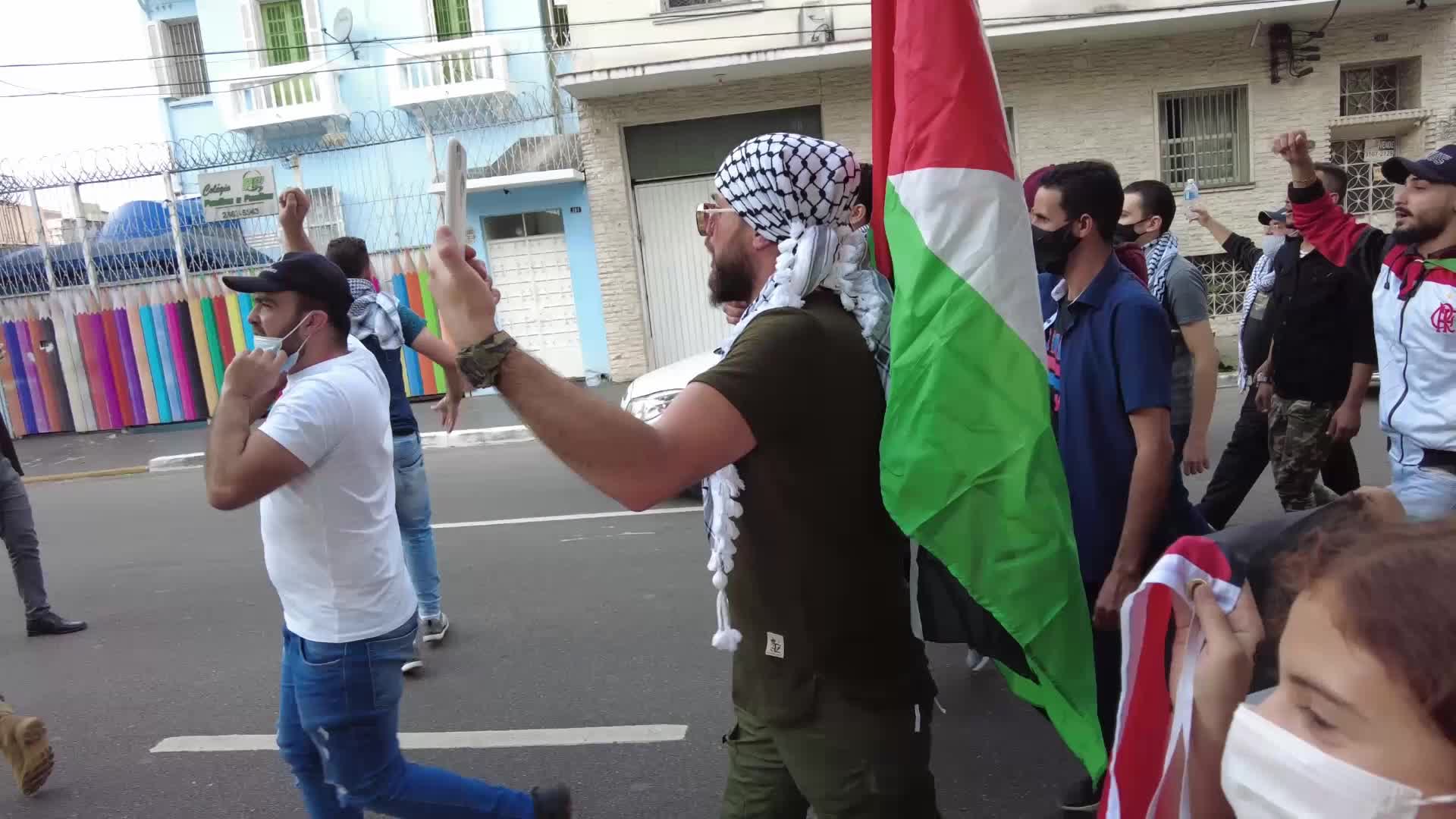 Free Palestine rally in Sao Paulo, Brazil