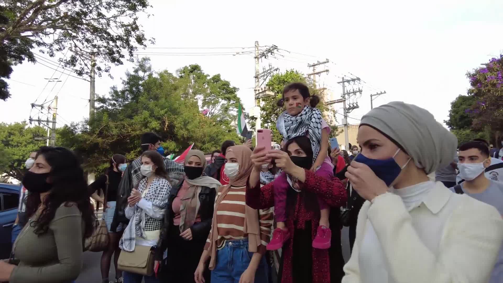 Free Palestine rally in Sao Paulo, Brazil