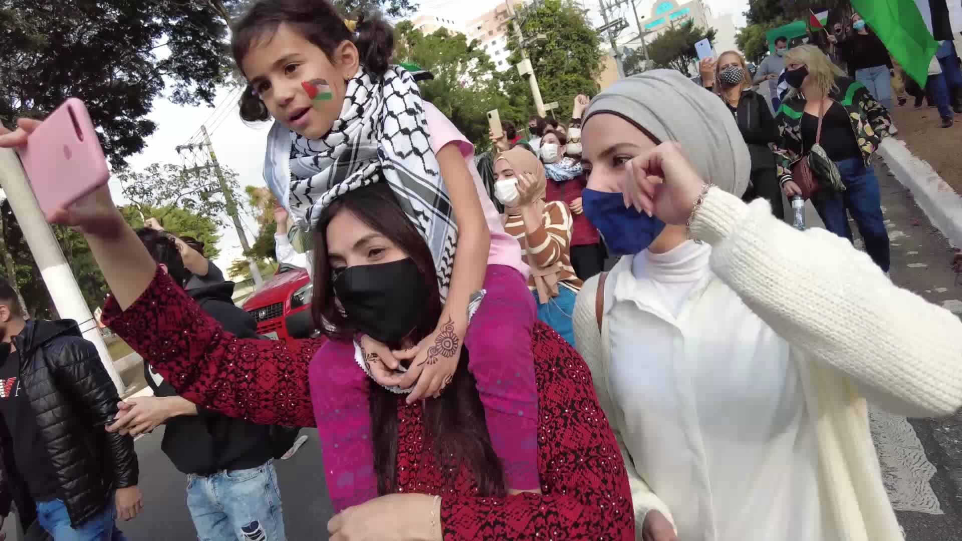 Free Palestine rally in Sao Paulo, Brazil