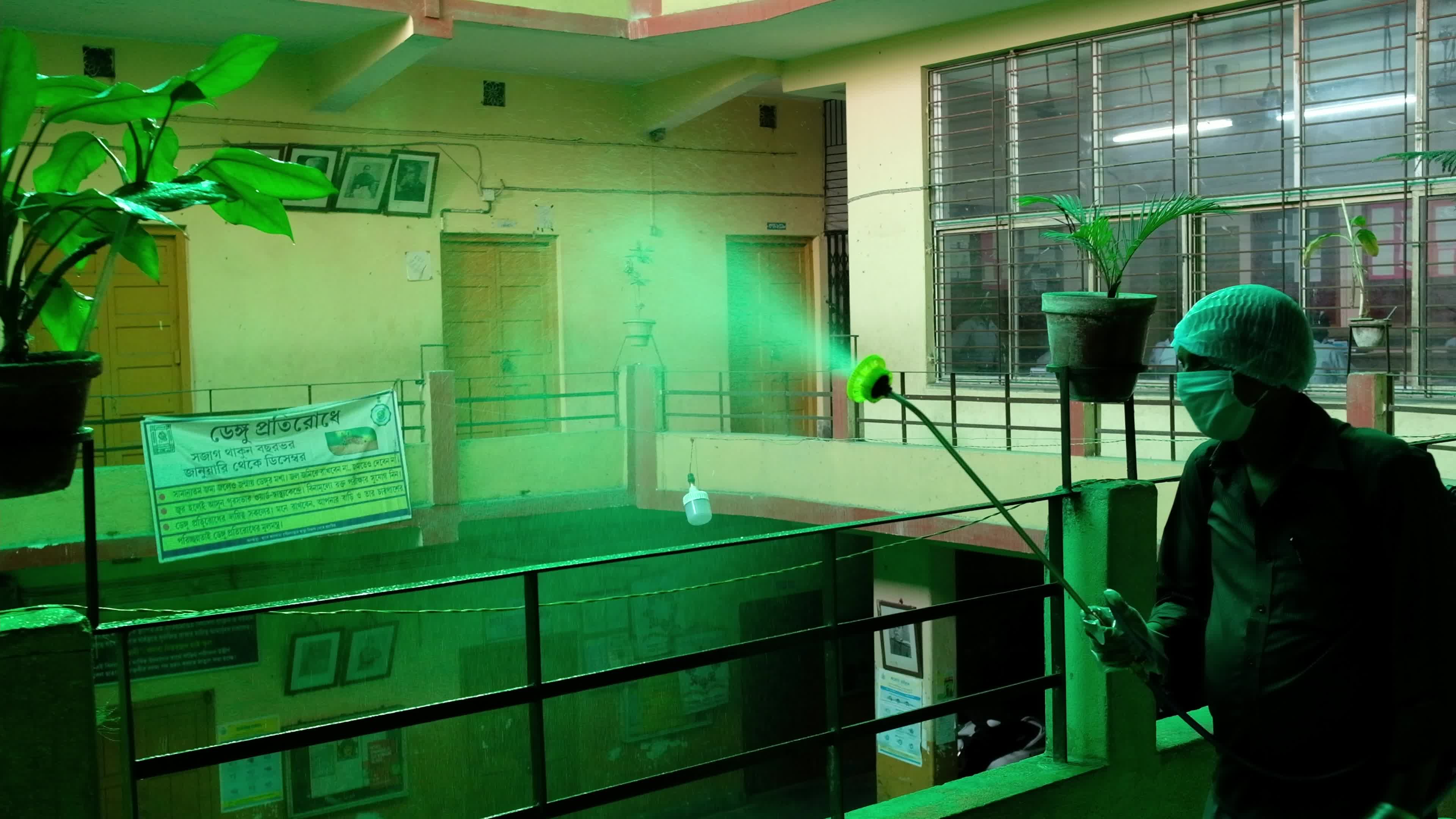 Disinfection of a school in India