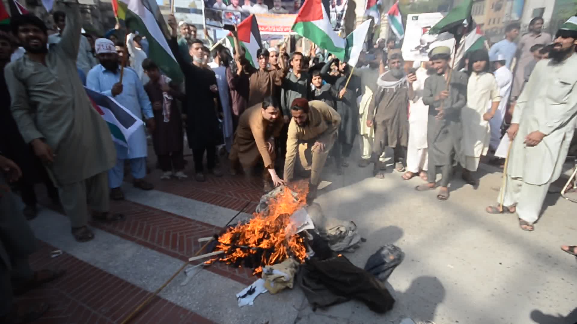 Demonstration in support of Palestine, in Peshawar, Pakistan