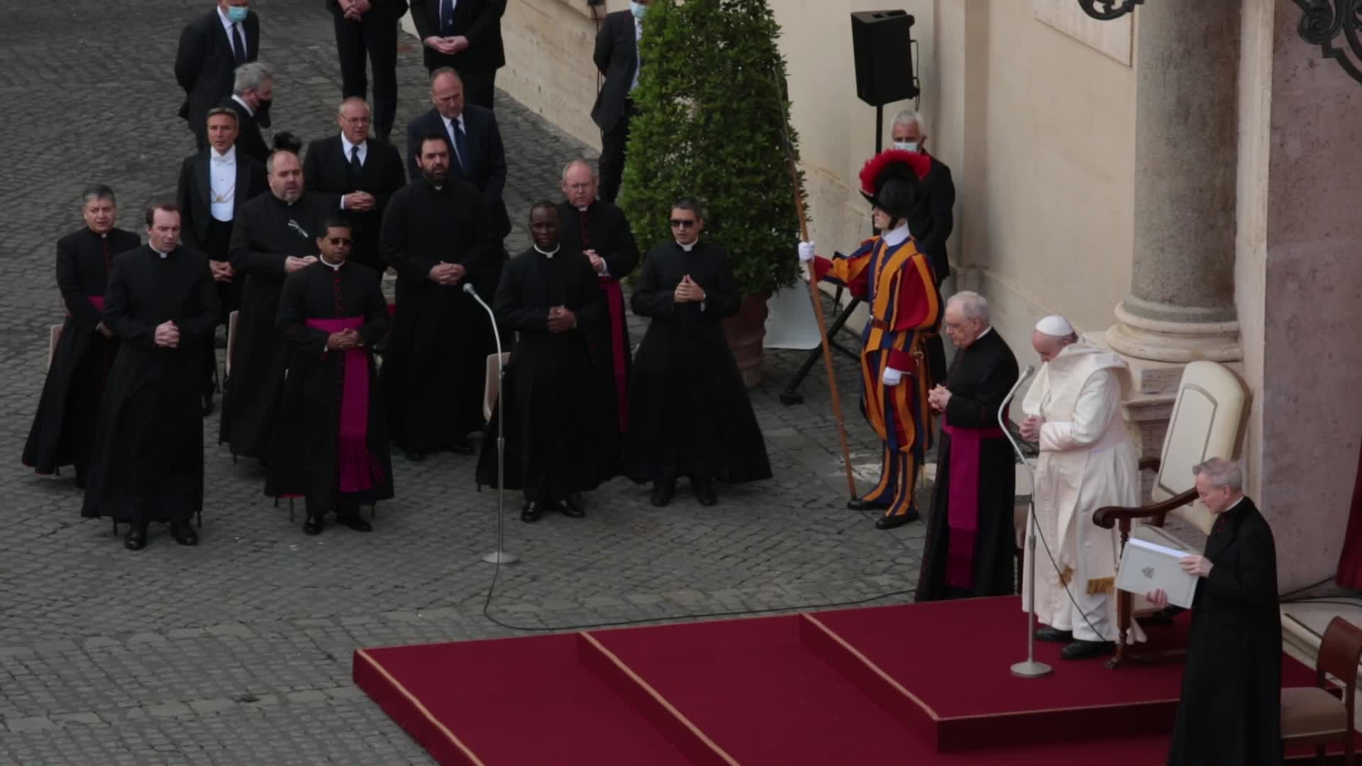 General audience of Pope Francis with the presence of small group of faithful