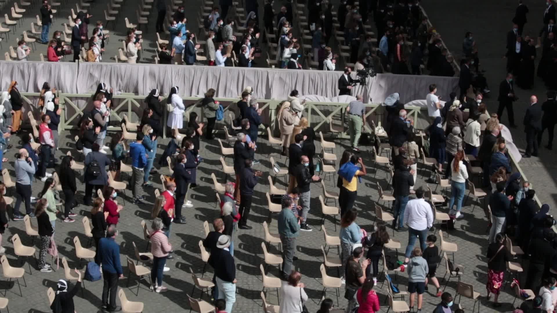 General audience of Pope Francis with the presence of small group of faithful