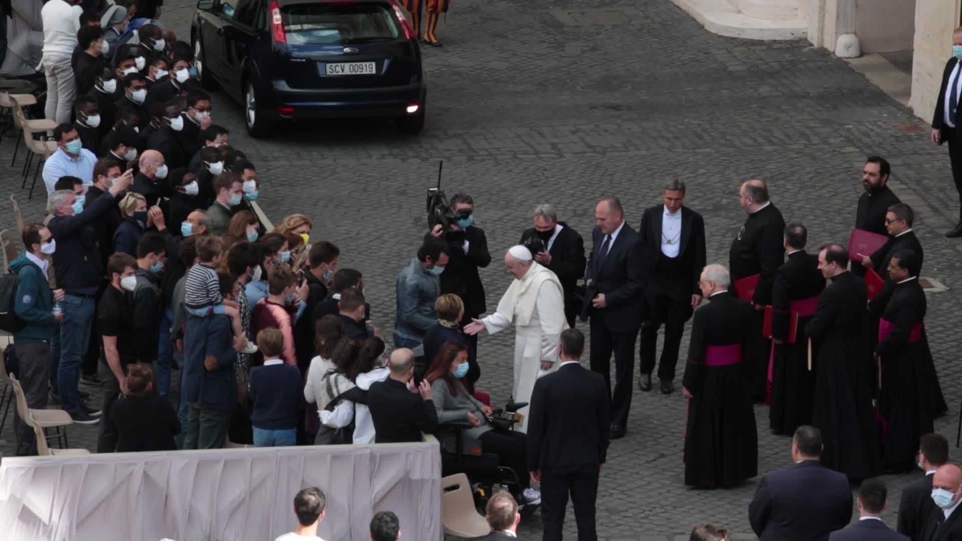 General audience of Pope Francis with the presence of small group of faithful