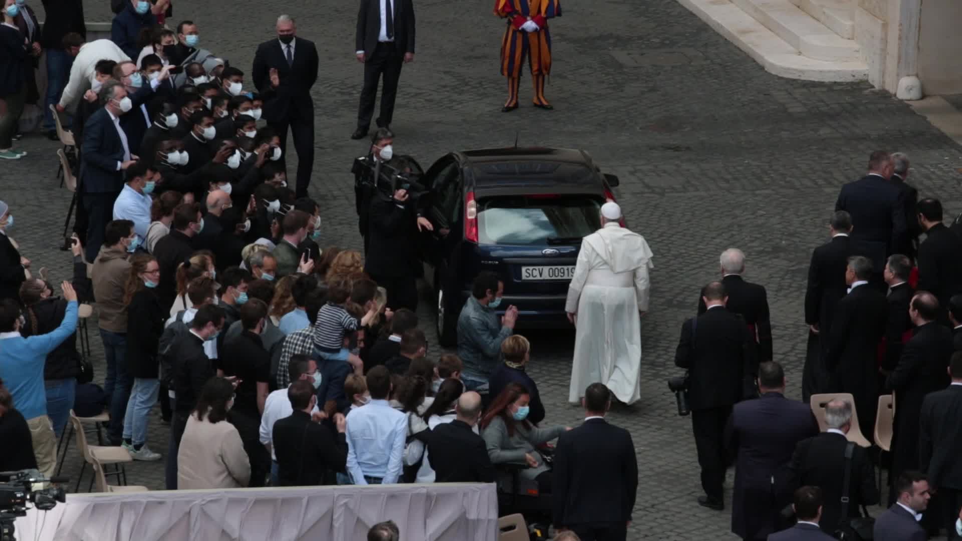 General audience of Pope Francis with the presence of small group of faithful