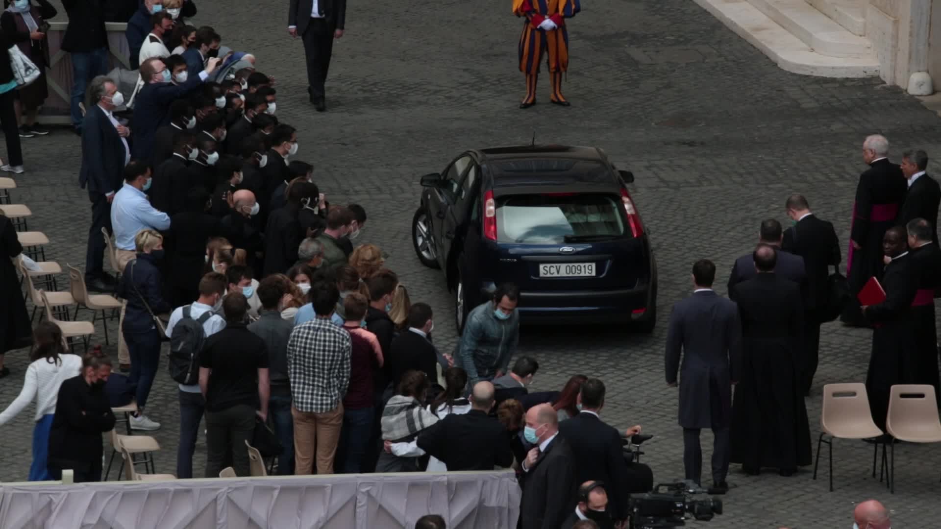 General audience of Pope Francis with the presence of small group of faithful