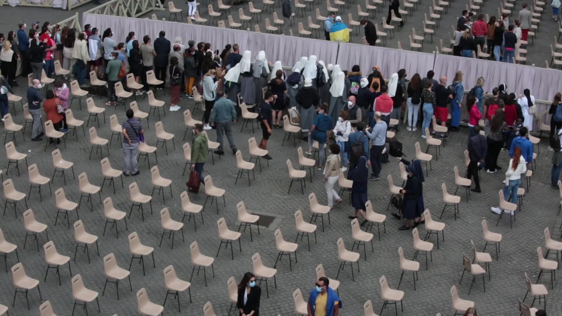 General audience of Pope Francis with the presence of small group of faithful