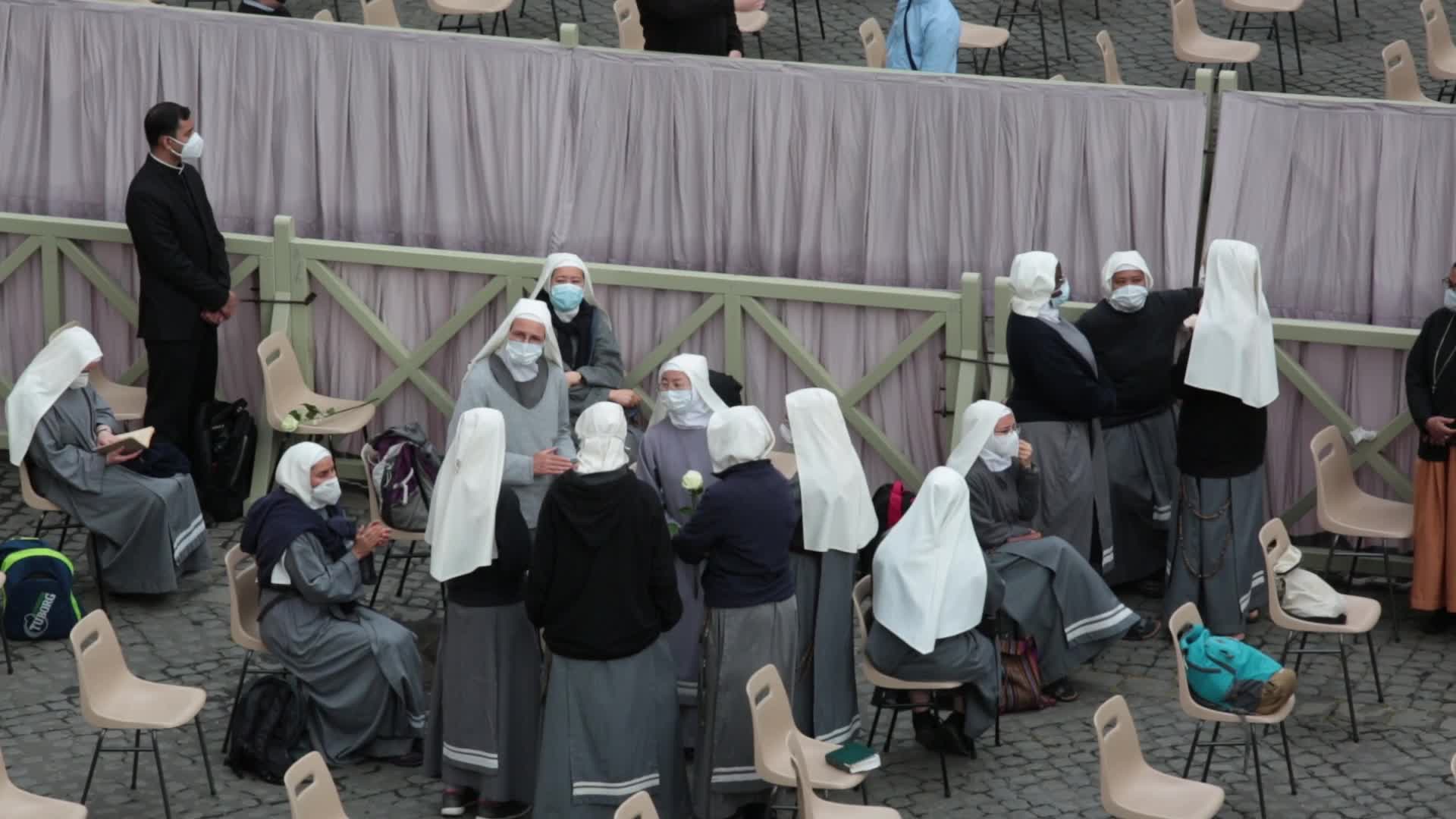 General audience of Pope Francis with the presence of small group of faithful