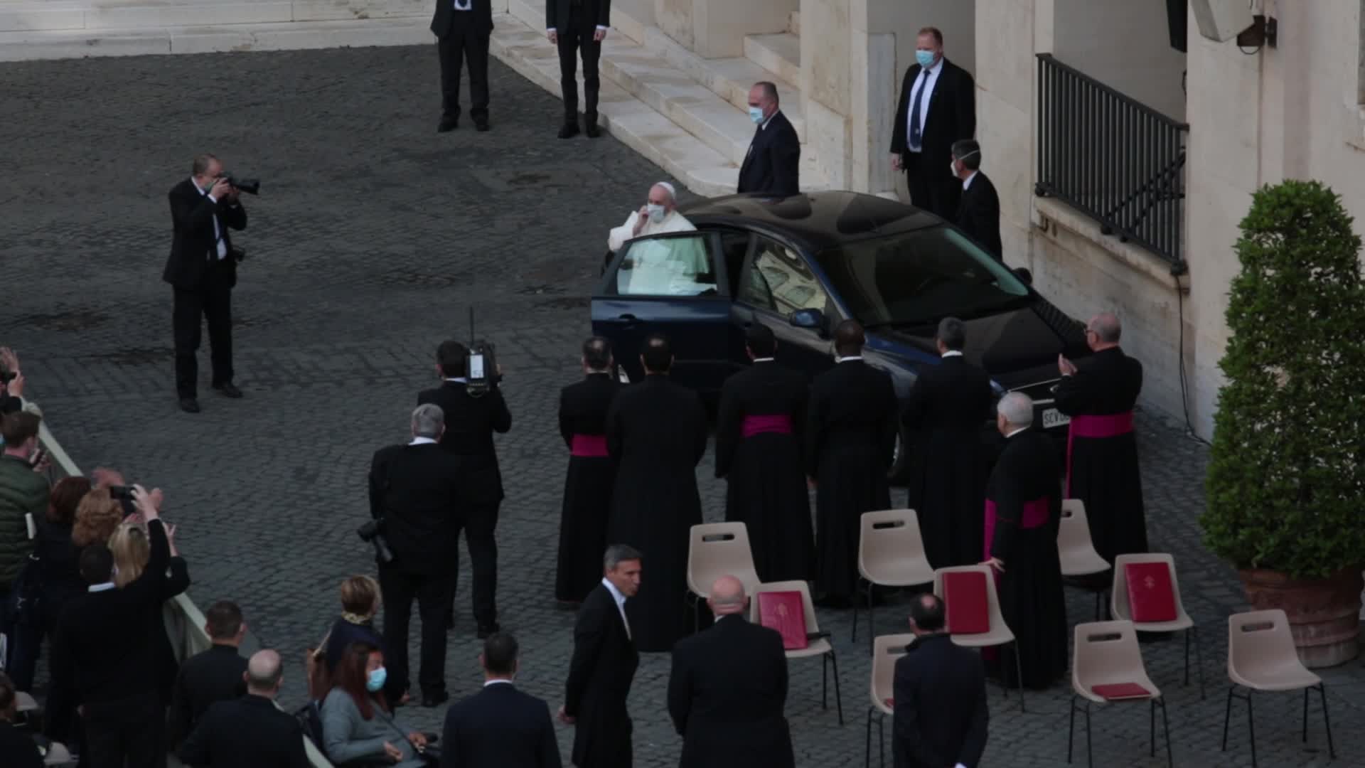General audience of Pope Francis with the presence of small group of faithful
