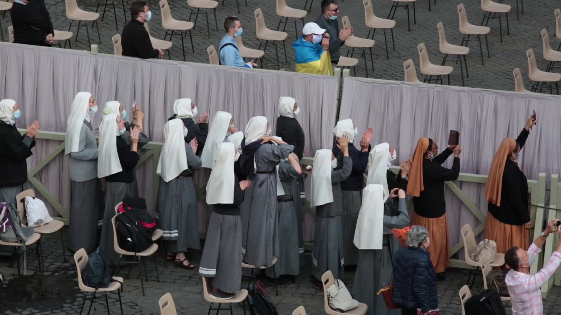General audience of Pope Francis with the presence of small group of faithful
