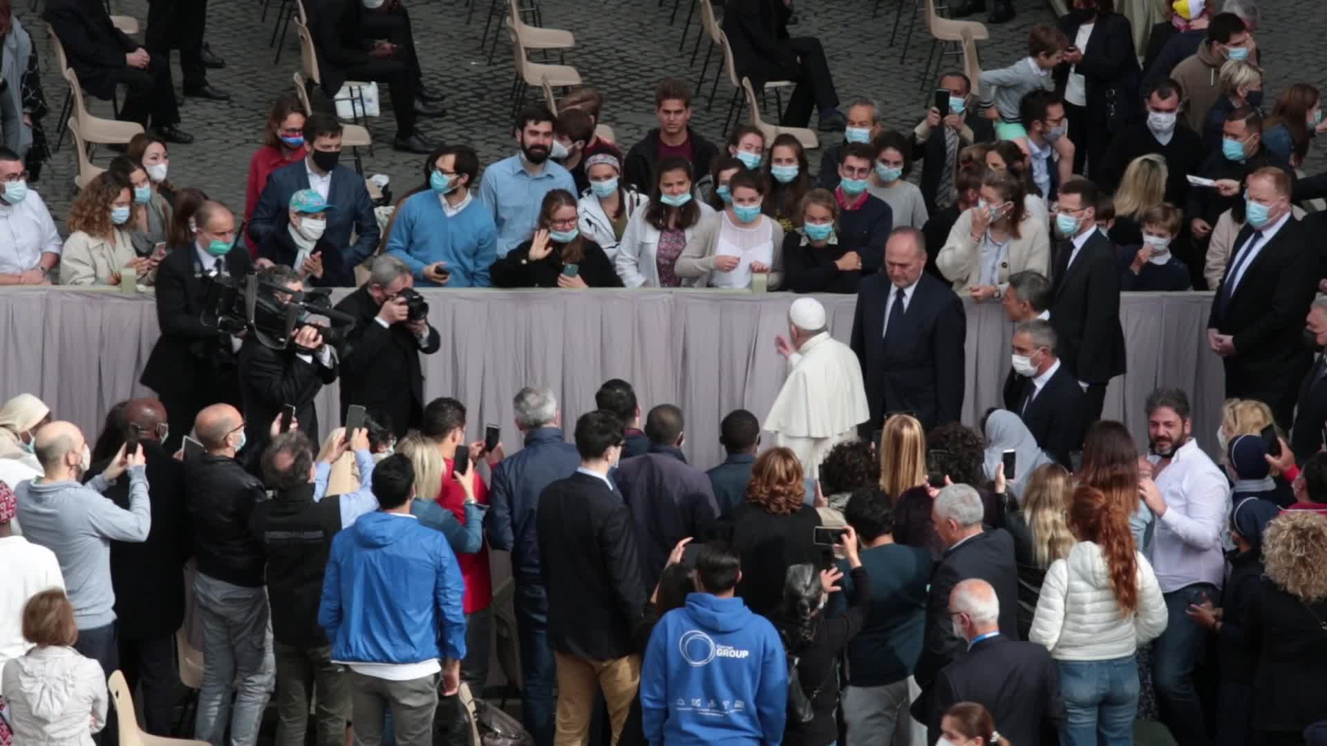 General audience of Pope Francis with the presence of small group of faithful