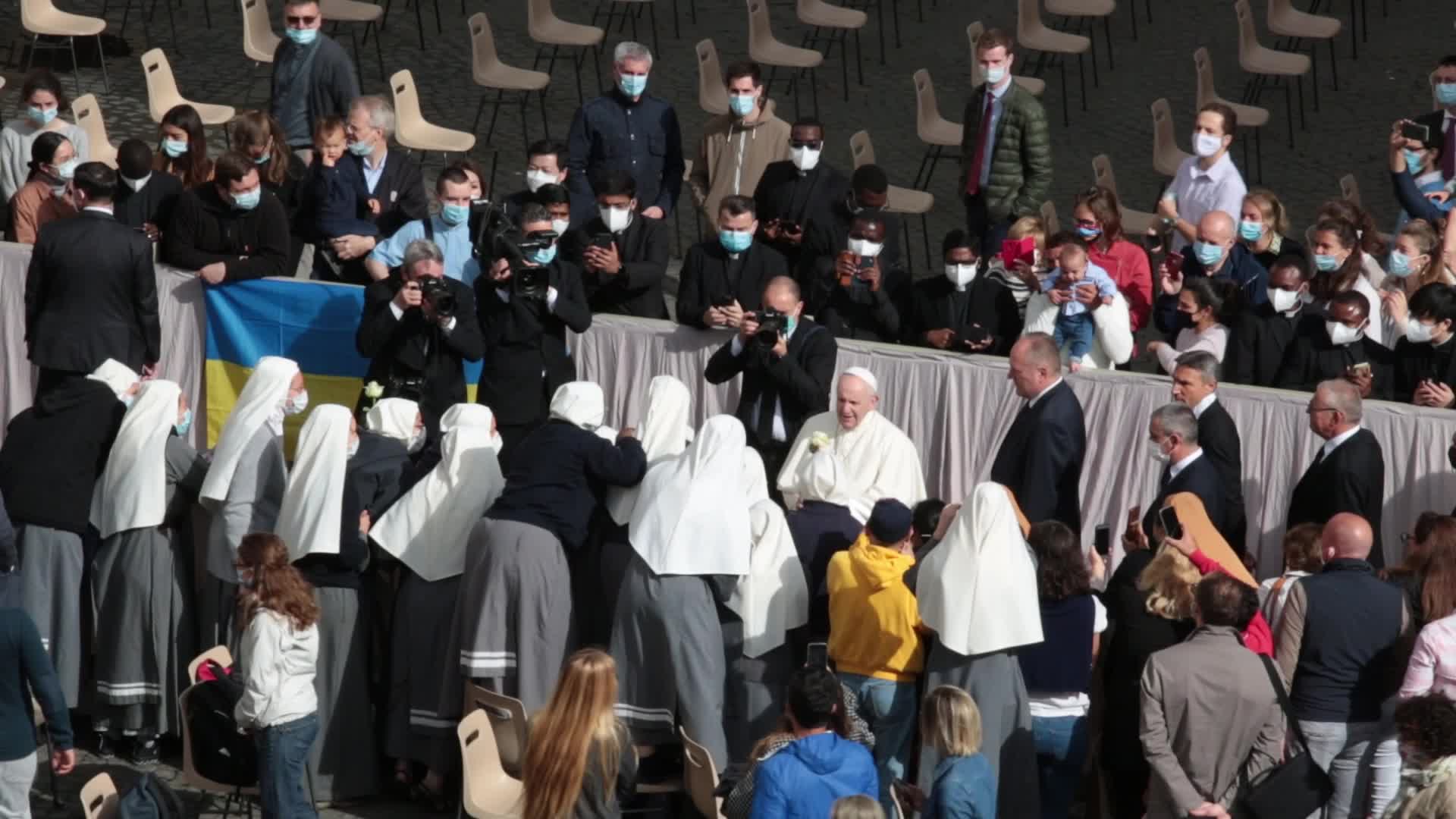 General audience of Pope Francis with the presence of small group of faithful