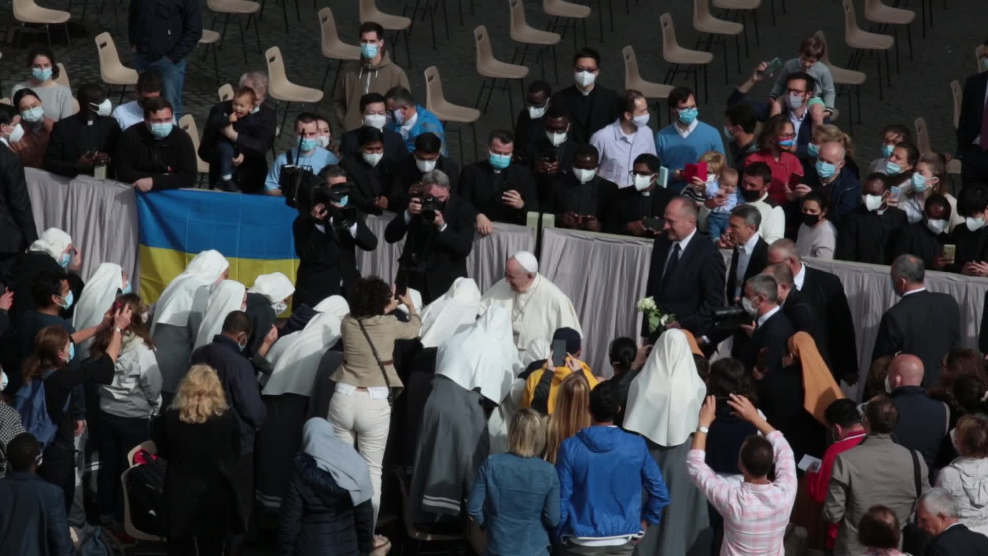 General audience of Pope Francis with the presence of small group of faithful