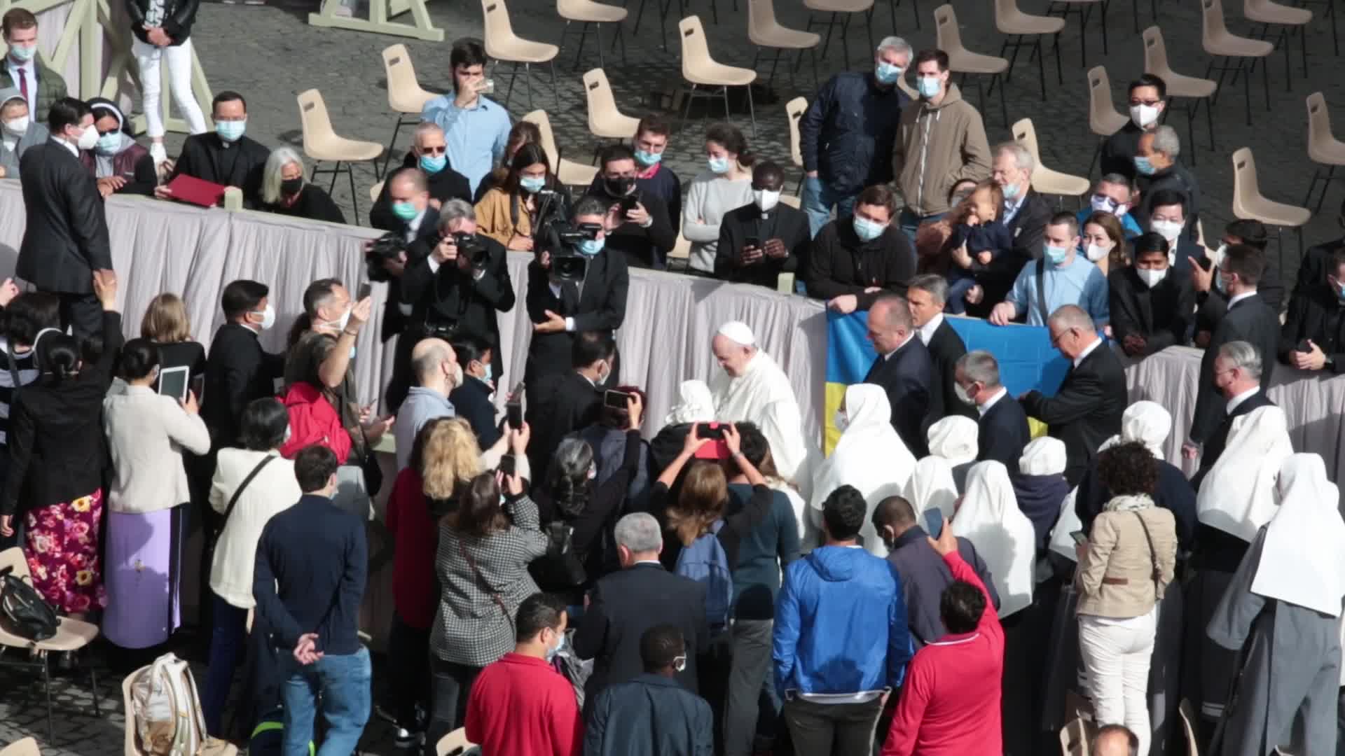 General audience of Pope Francis with the presence of small group of faithful