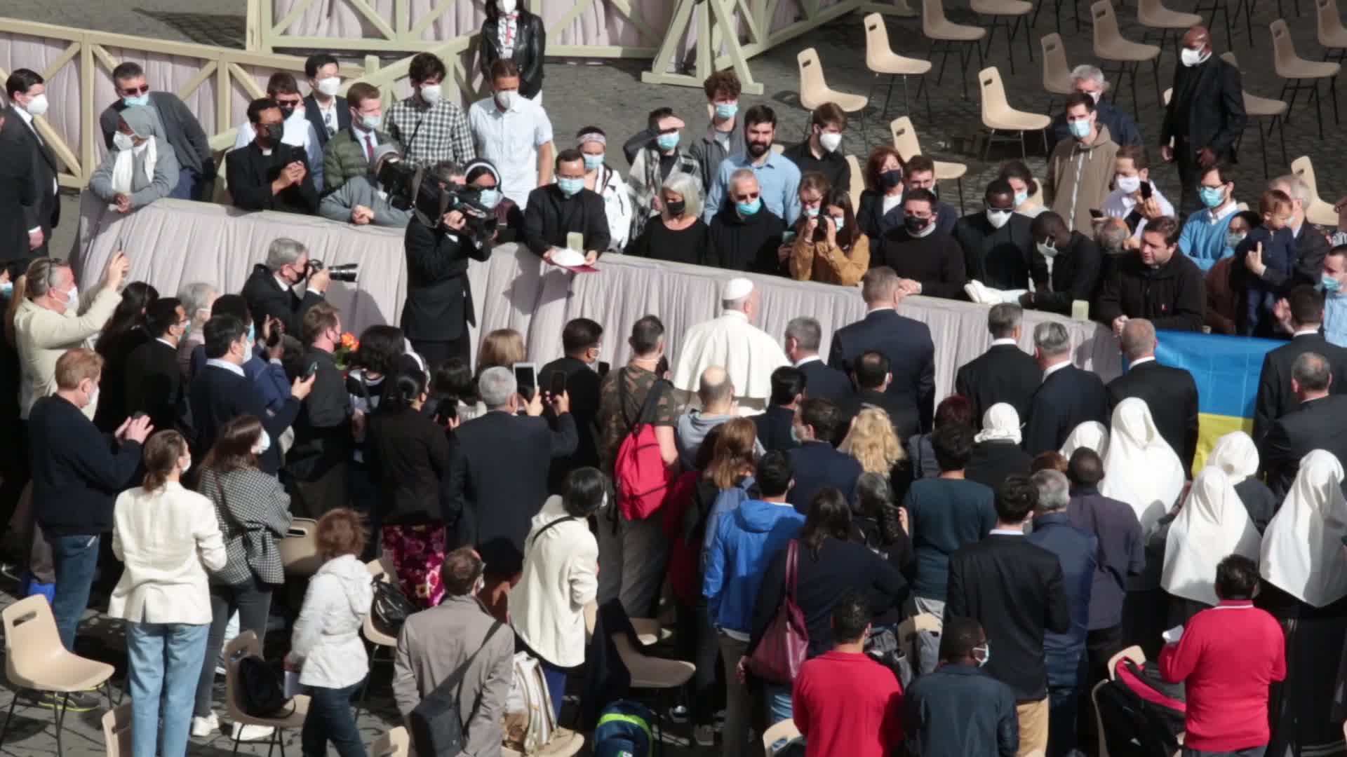 General audience of Pope Francis with the presence of small group of faithful