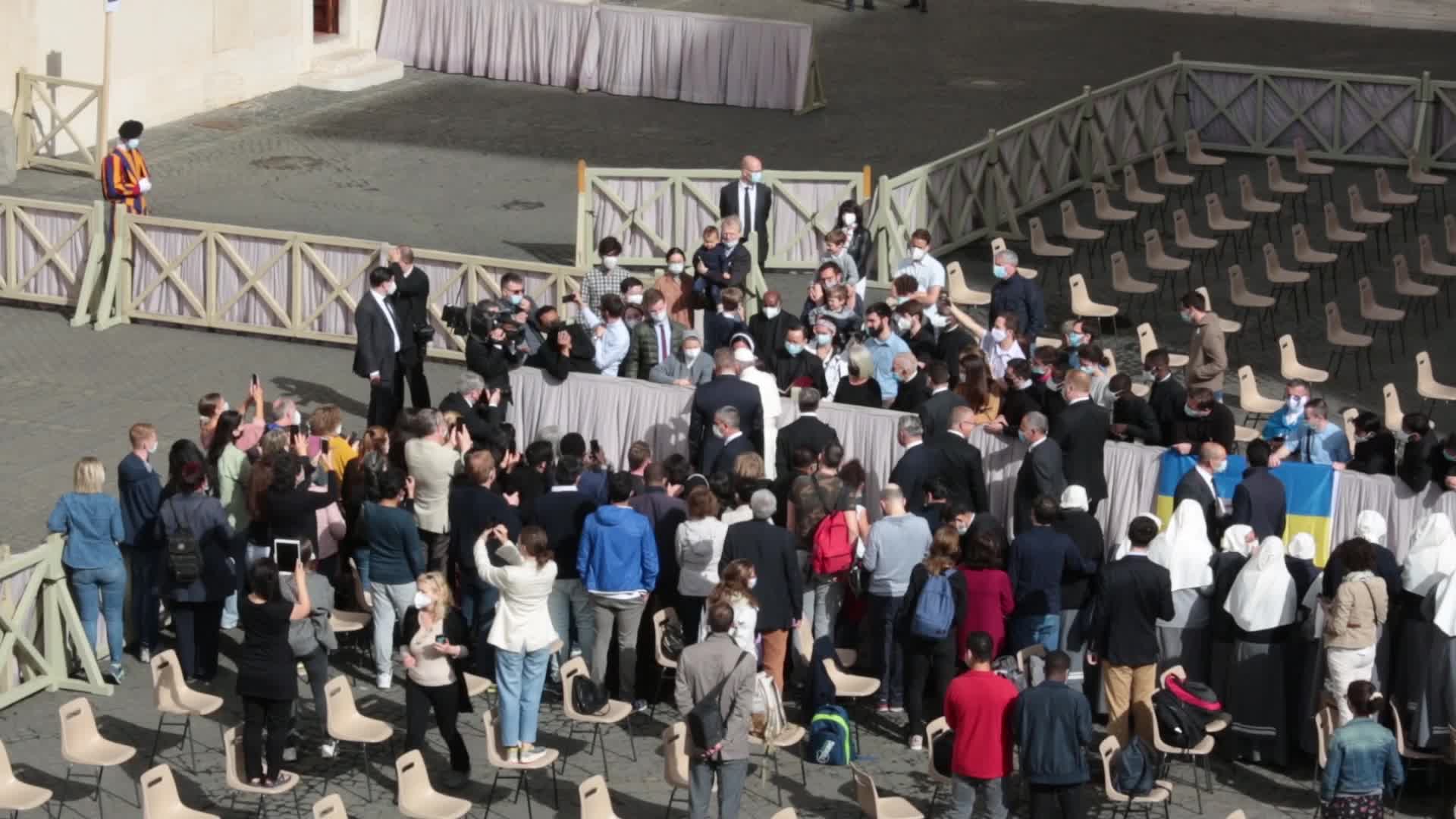 General audience of Pope Francis with the presence of small group of faithful