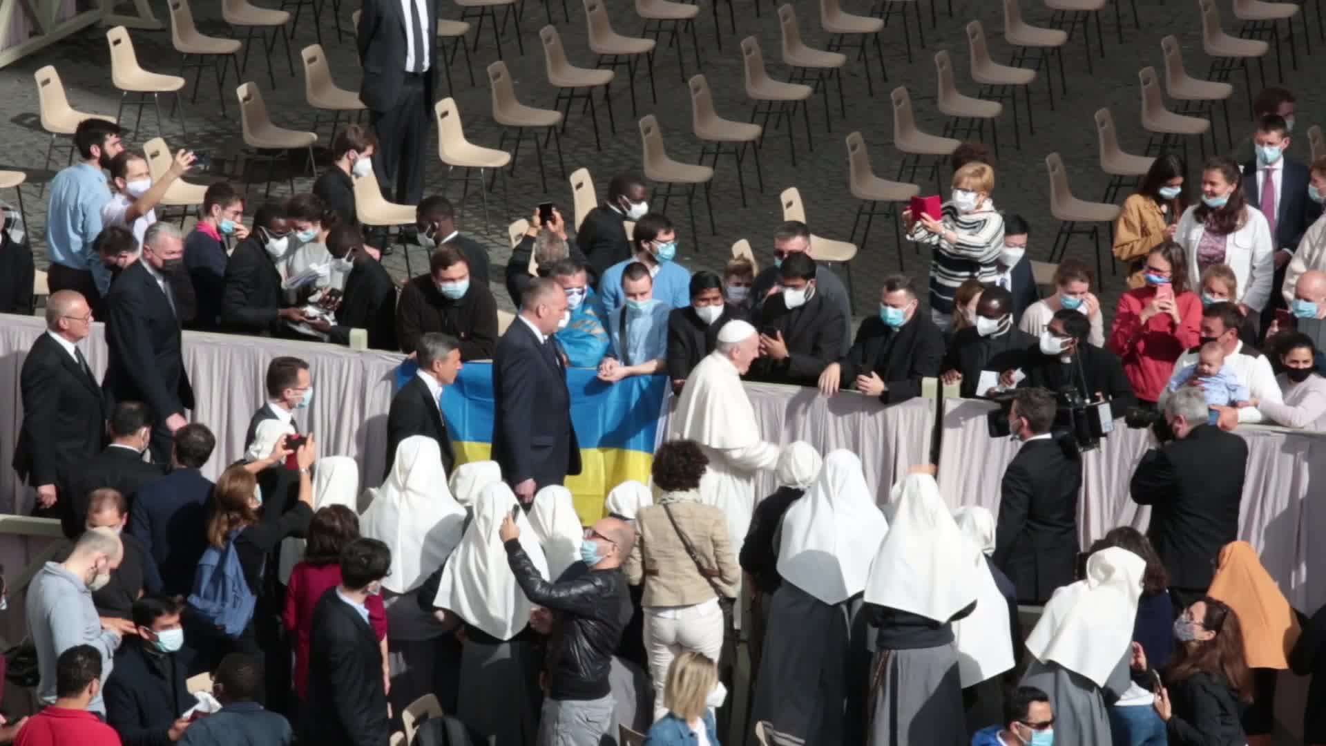 General audience of Pope Francis with the presence of small group of faithful
