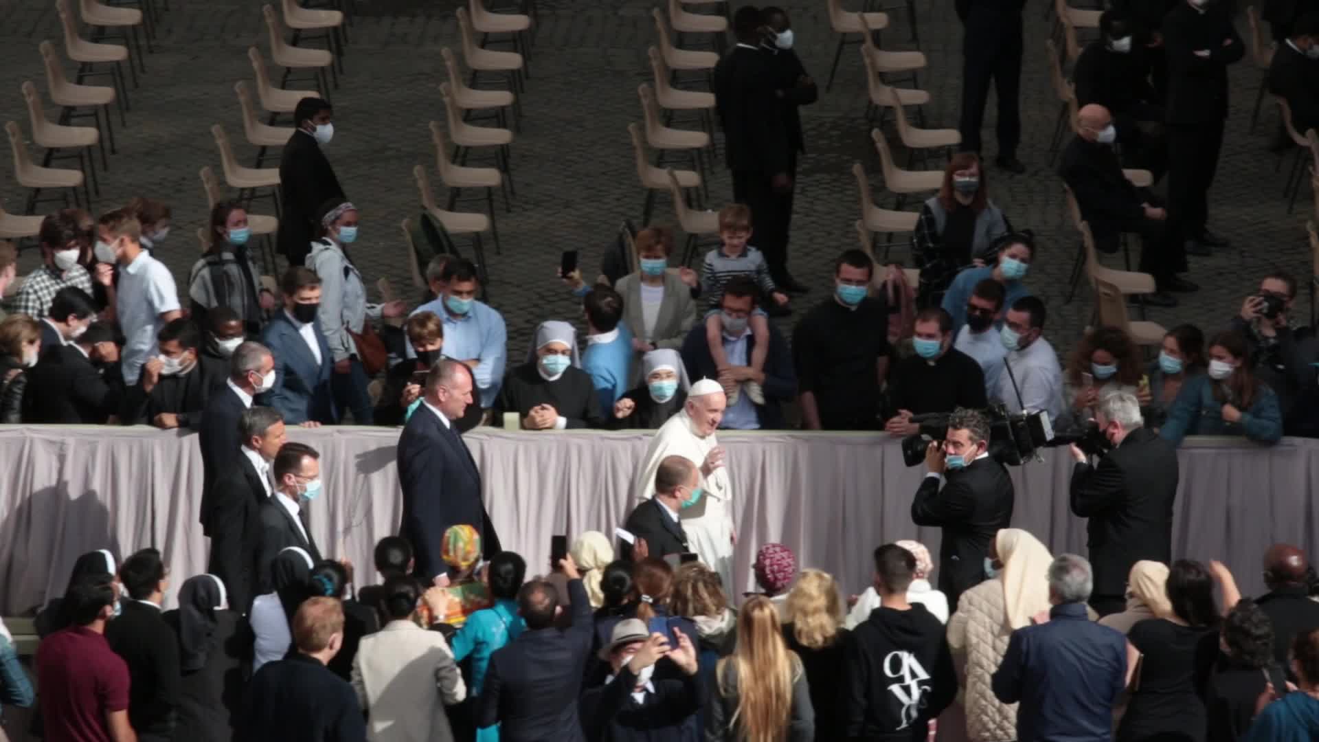 General audience of Pope Francis with the presence of small group of faithful