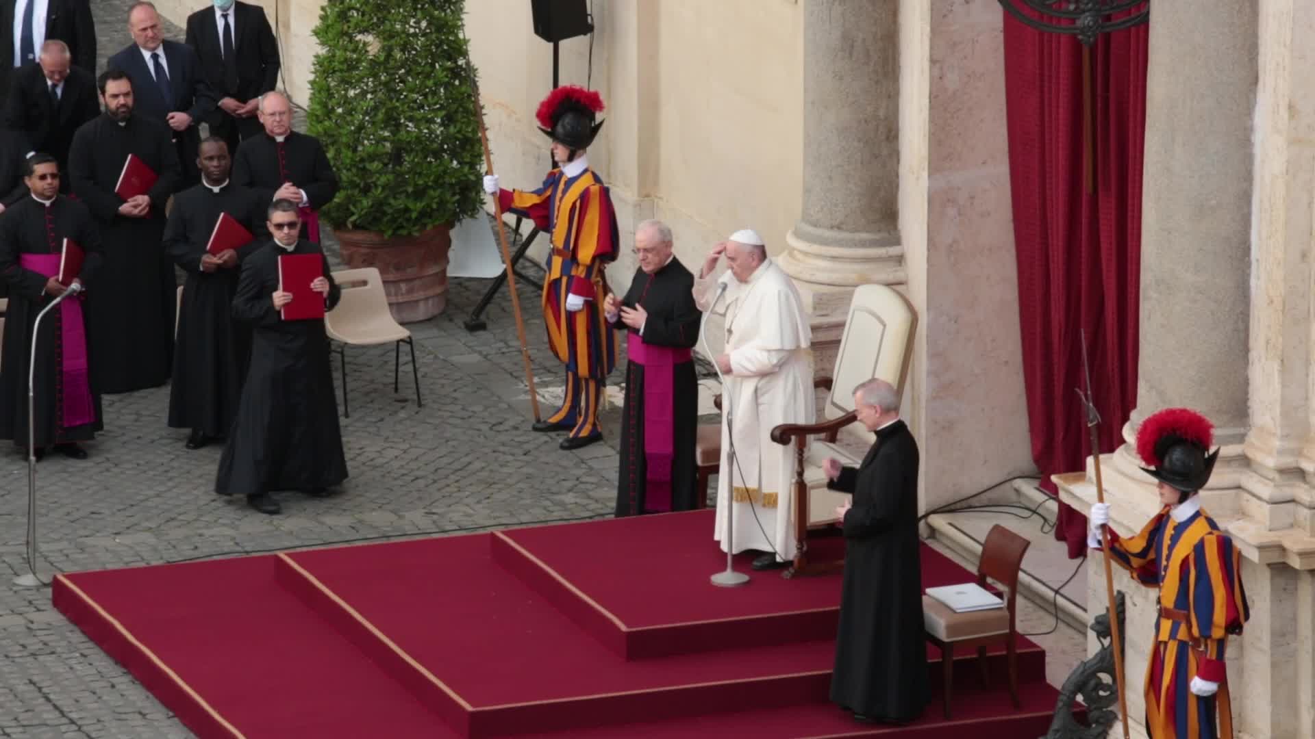 General audience of Pope Francis with the presence of small group of faithful