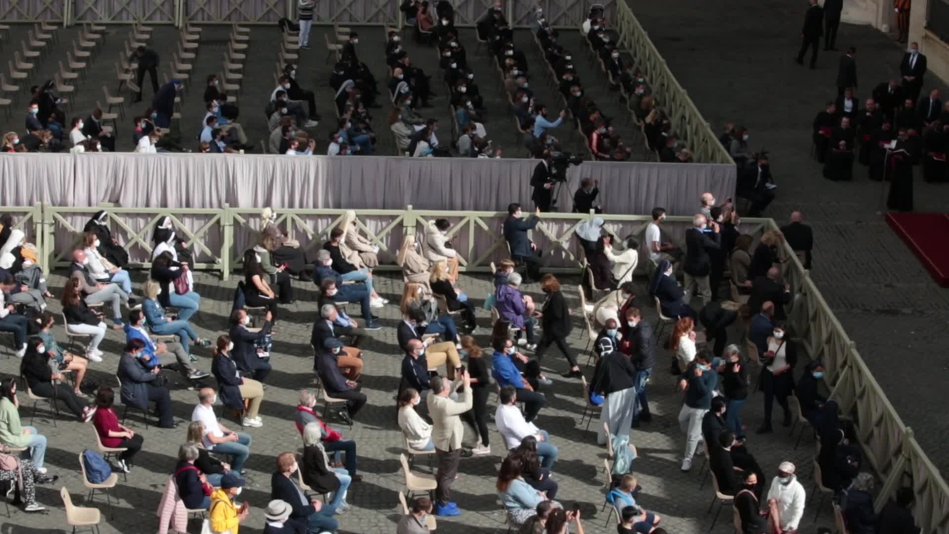 General audience of Pope Francis with the presence of small group of faithful