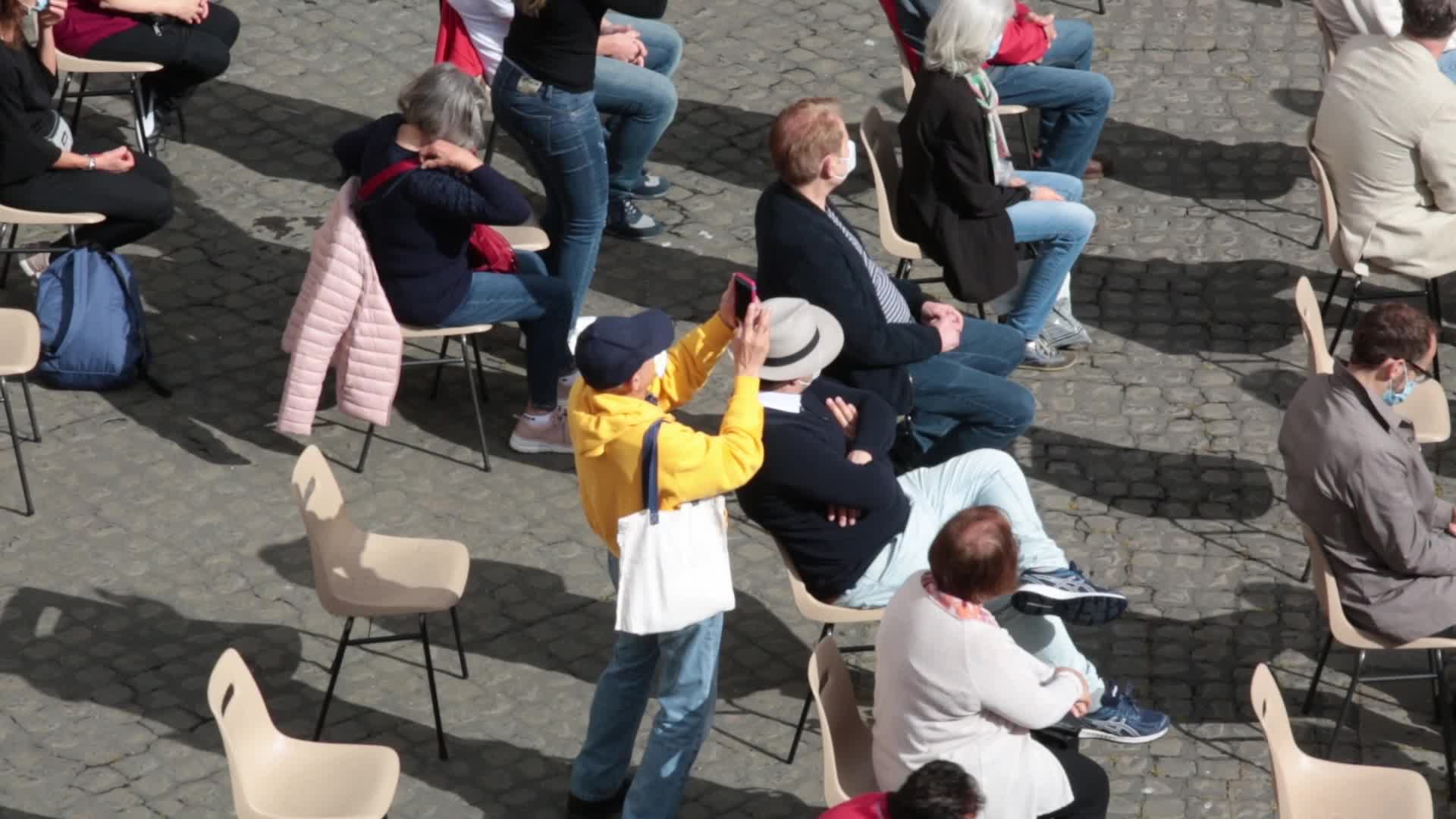 General audience of Pope Francis with the presence of small group of faithful