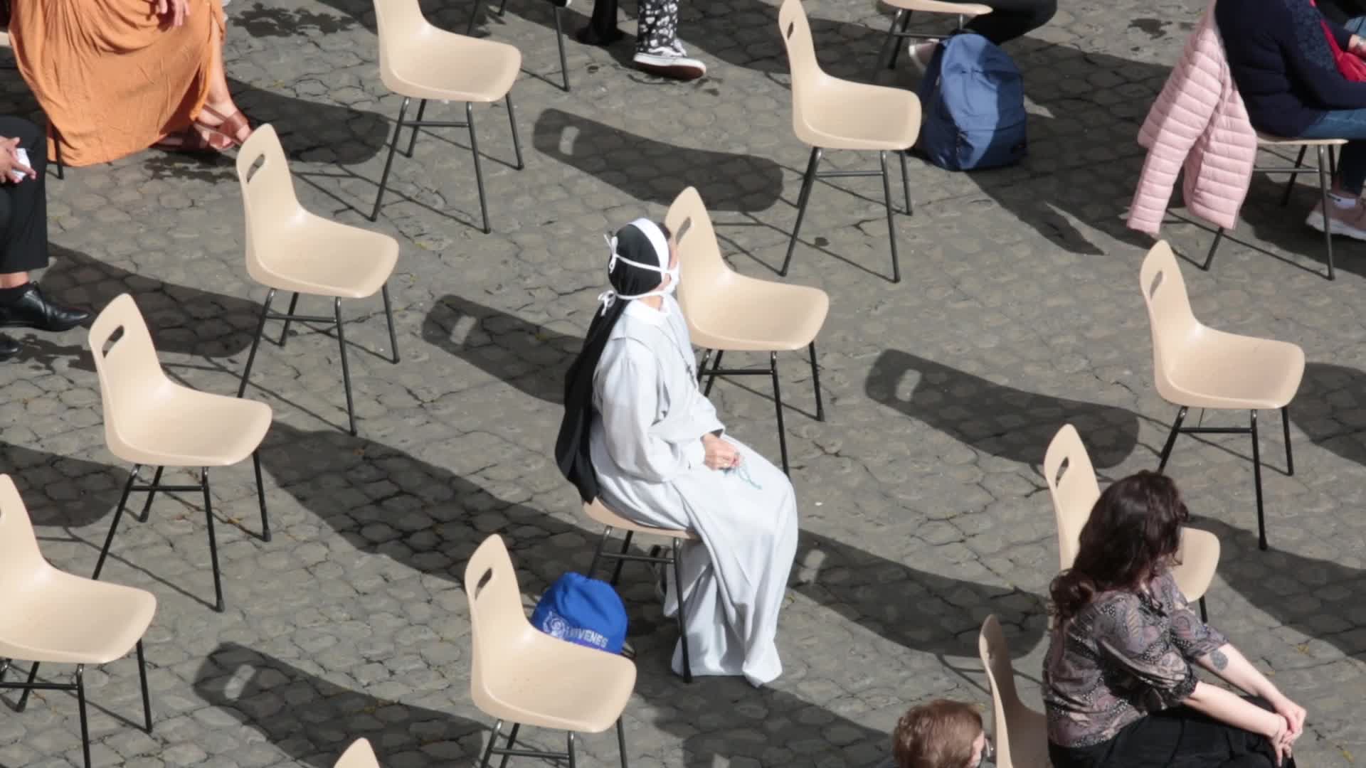 General audience of Pope Francis with the presence of small group of faithful