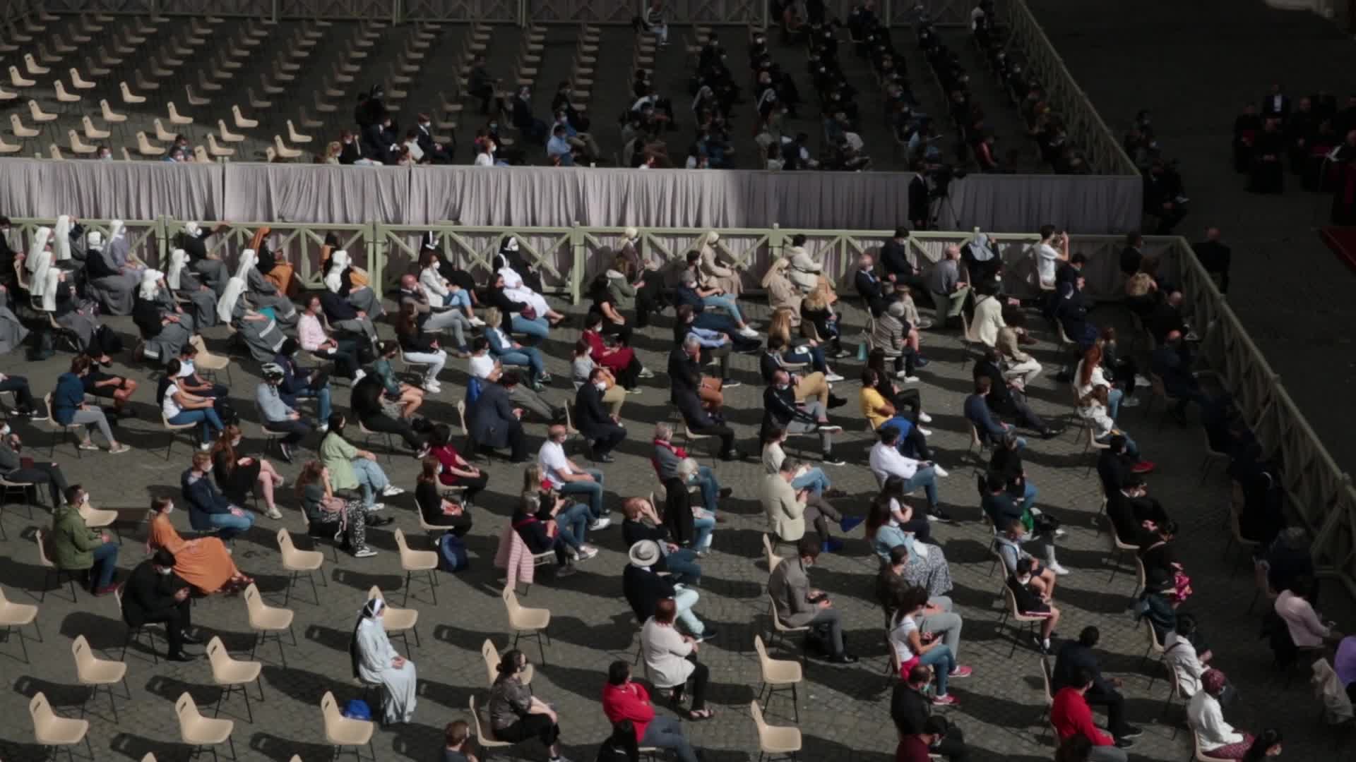 General audience of Pope Francis with the presence of small group of faithful
