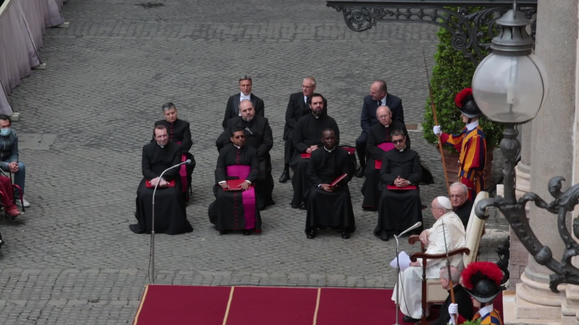 General audience of Pope Francis with the presence of small group of faithful