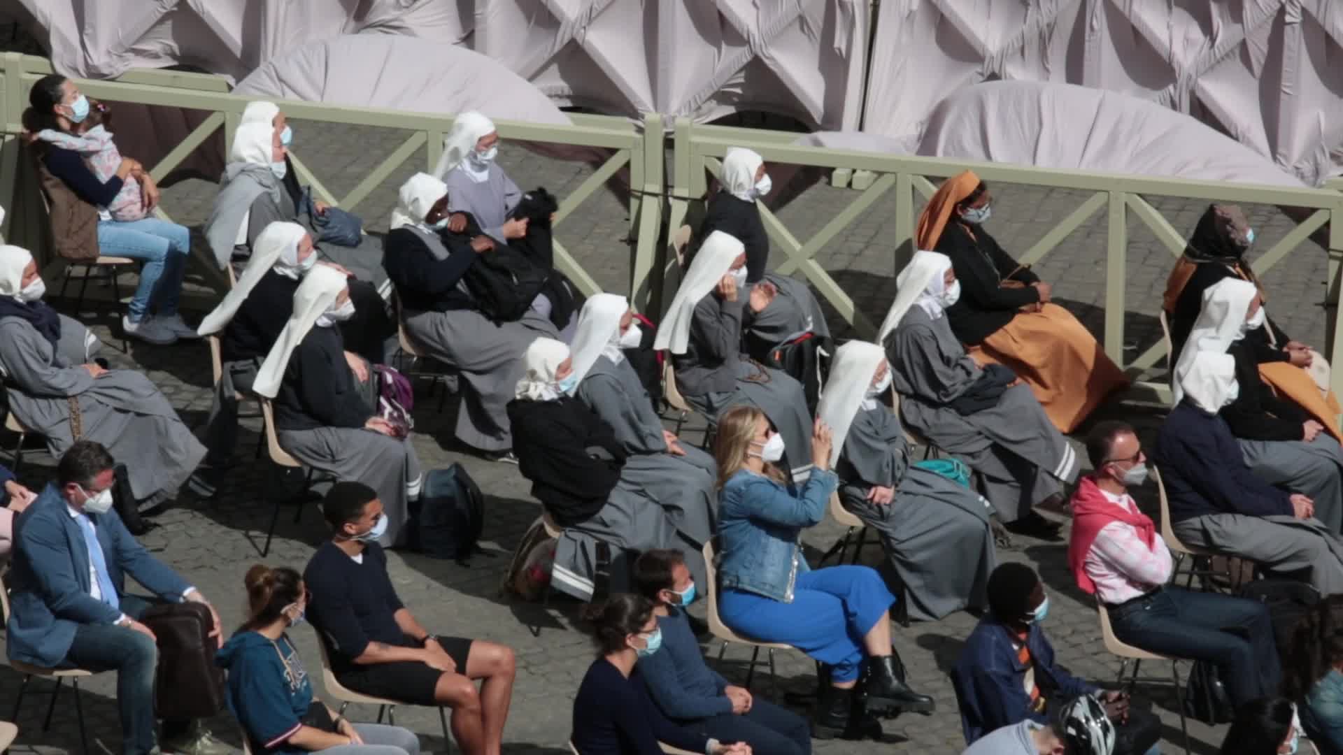 General audience of Pope Francis with the presence of small group of faithful